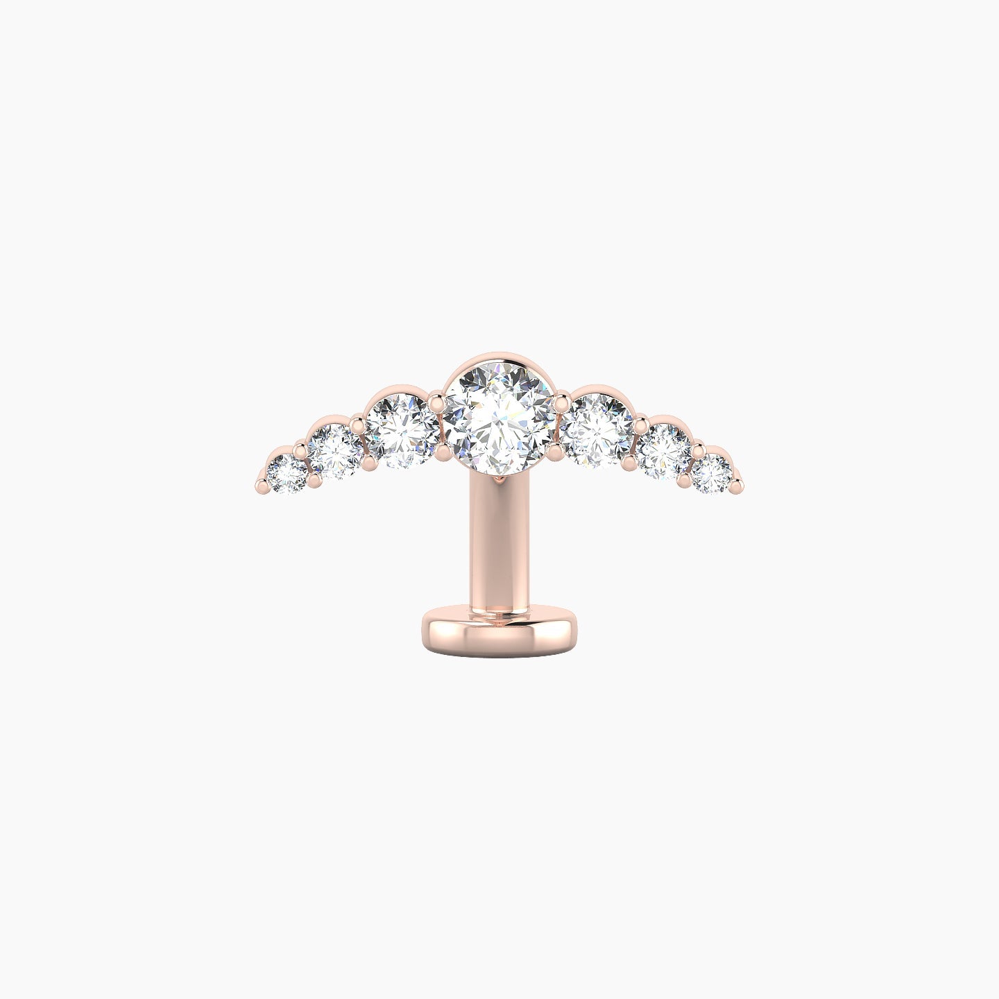 Felicity | 18k Rose Gold 13 mm 8 mm Long Diamond Floating Navel Piercing