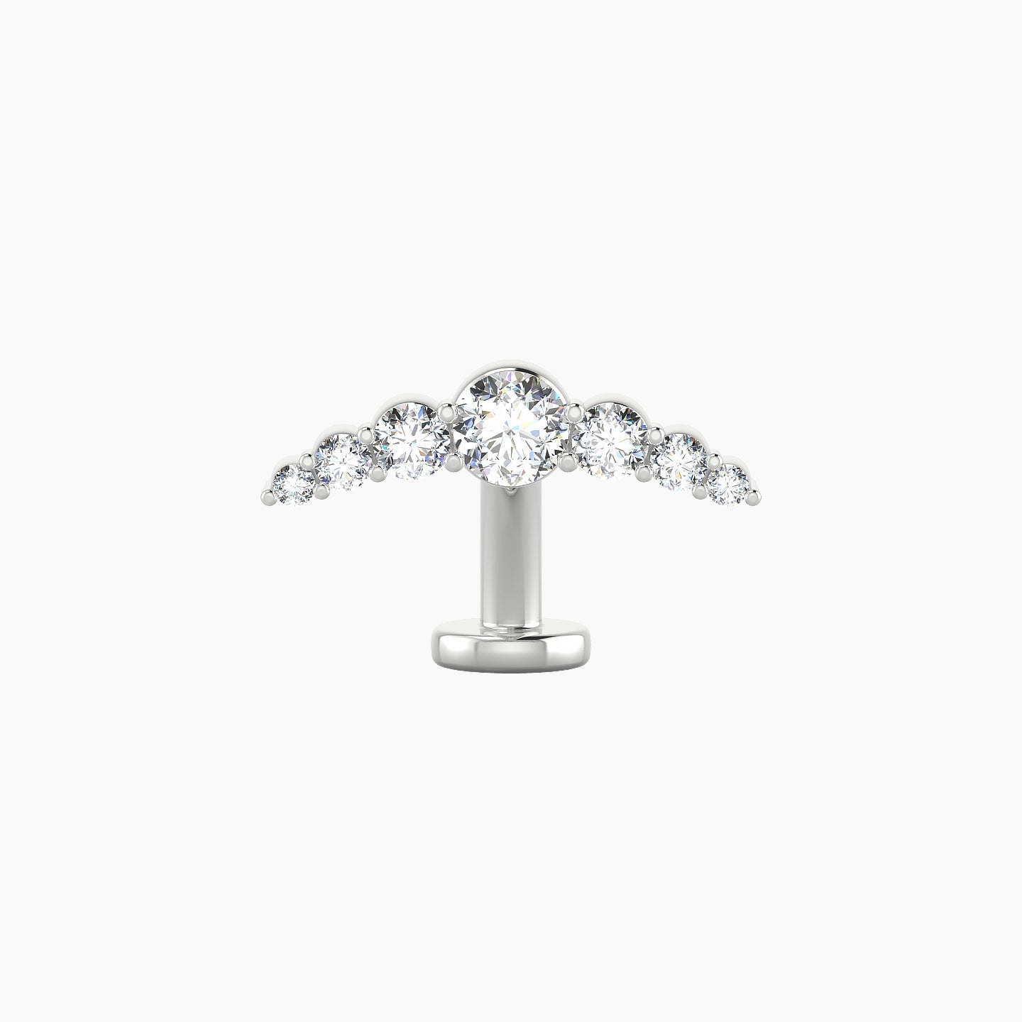 Felicity | 18k White Gold 13 mm 8 mm Long Diamond Floating Navel Piercing