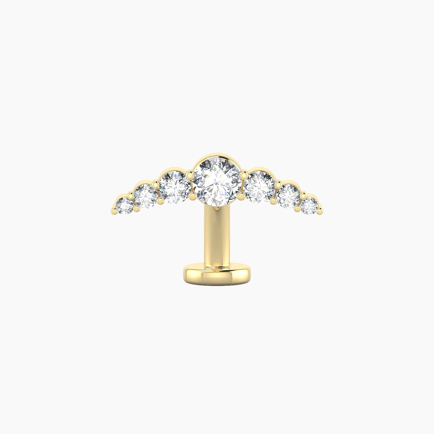 Felicity | 18k Yellow Gold 13 mm 8 mm Long Diamond Floating Navel Piercing