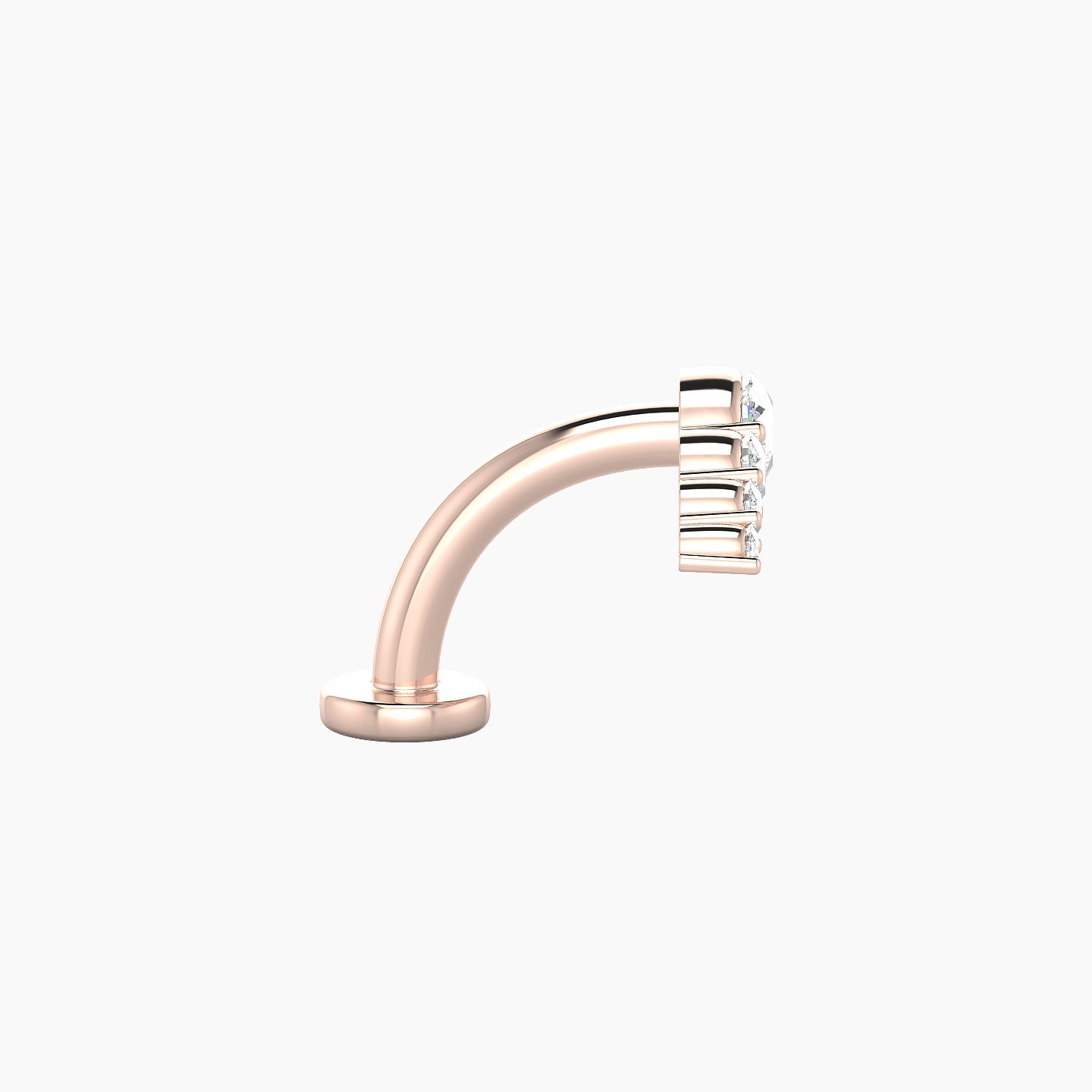 Felicity | 18k Rose Gold 13 mm 8 mm Long Diamond Floating Navel Piercing