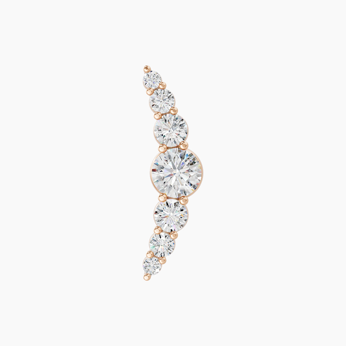 Felicity | 18k Rose Gold 13 mm 8 mm Long Diamond Piercing