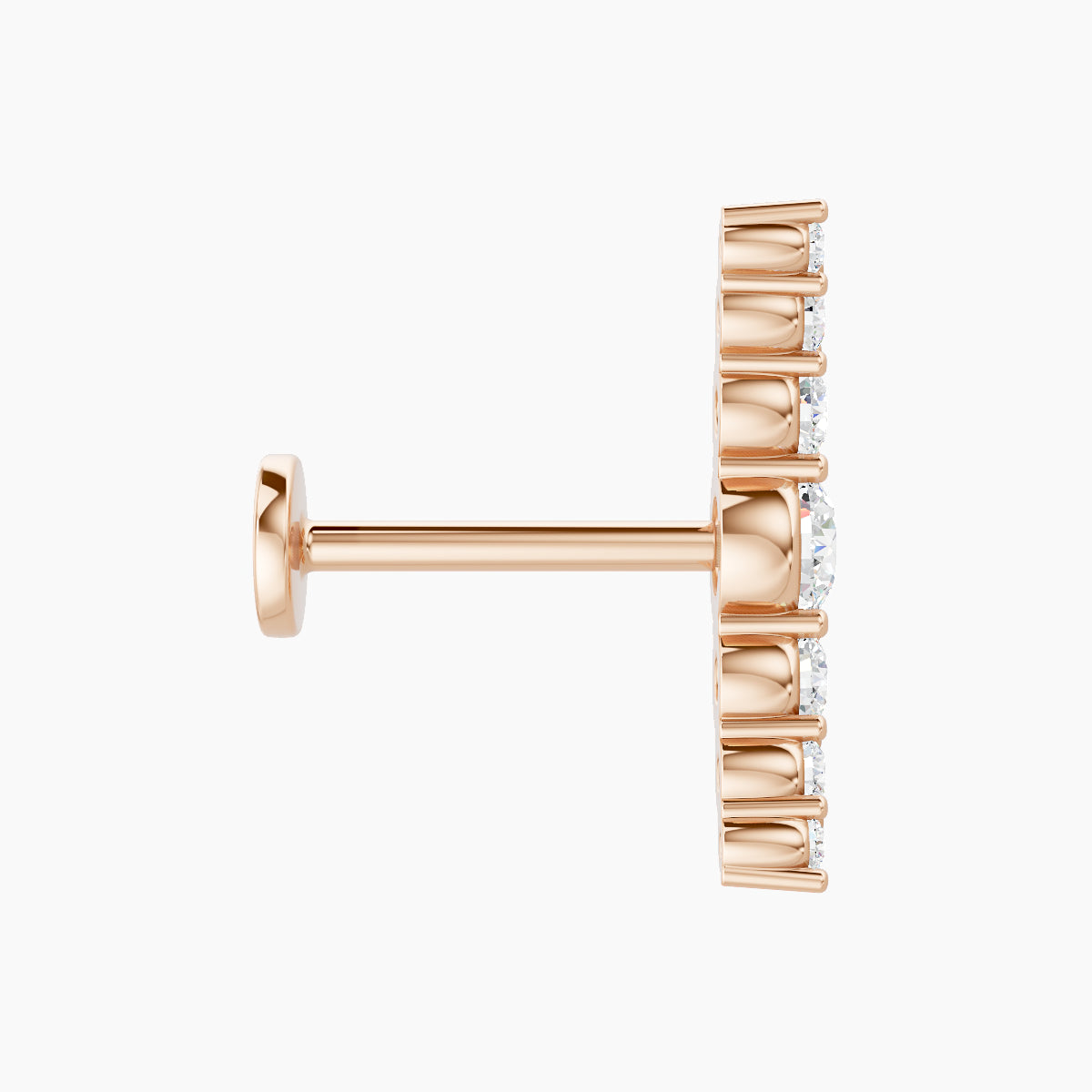 Felicity | 18k Rose Gold 13 mm 8 mm Long Diamond Piercing