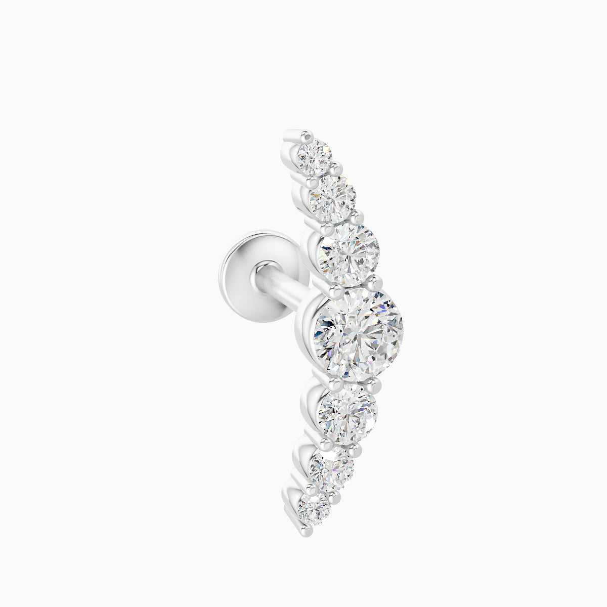 Felicity | 18k White Gold 13 mm 8 mm Long Diamond Piercing