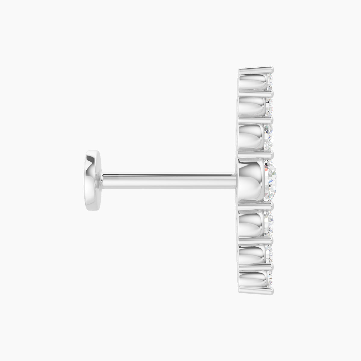 Felicity | 18k White Gold 13 mm 8 mm Long Diamond Piercing