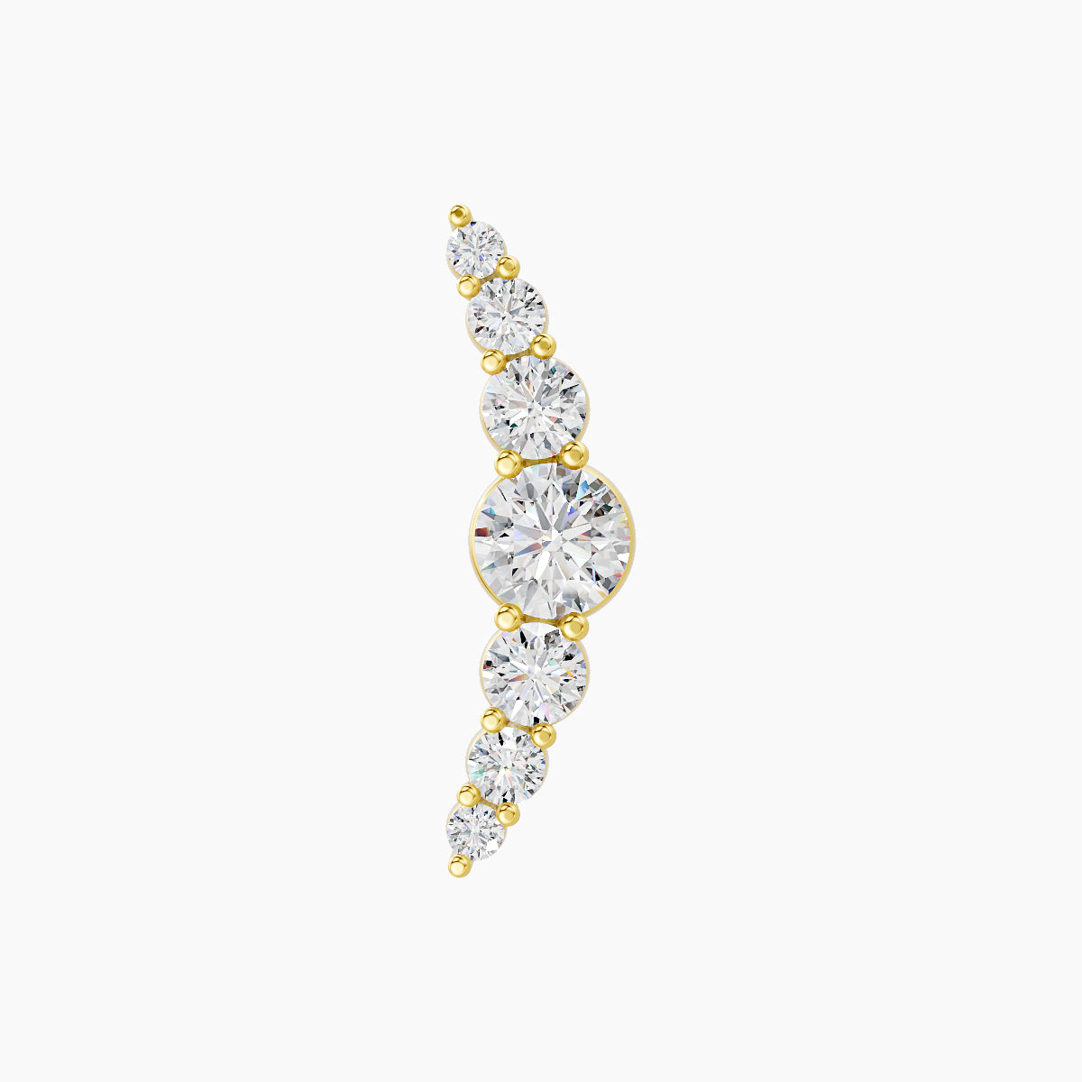 Felicity | 18k Yellow Gold 13 mm 8 mm Long Diamond Piercing