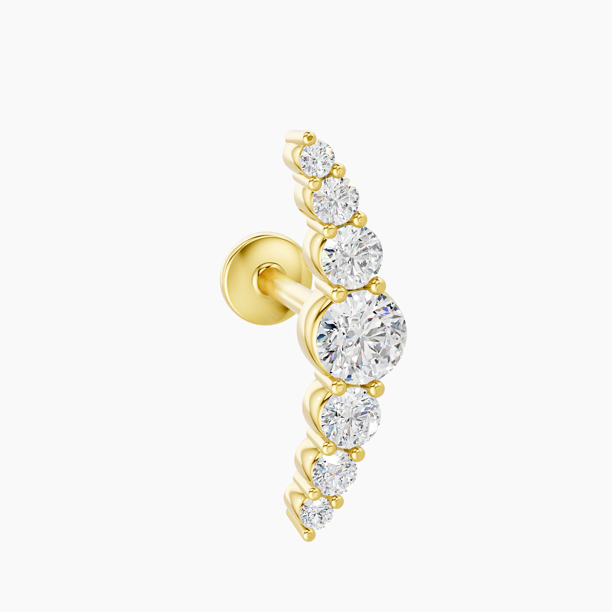Felicity | 18k Yellow Gold 13 mm 8 mm Long Diamond Piercing
