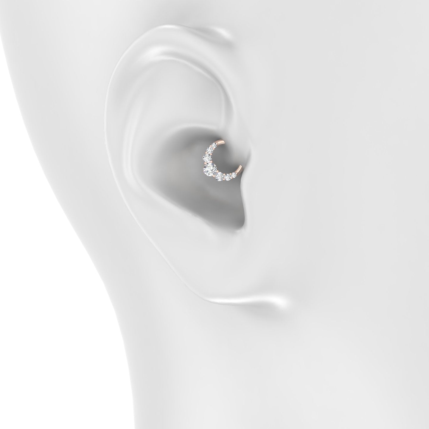Felicity | 18k Rose Gold 6.5 mm Diamond Daith Piercing
