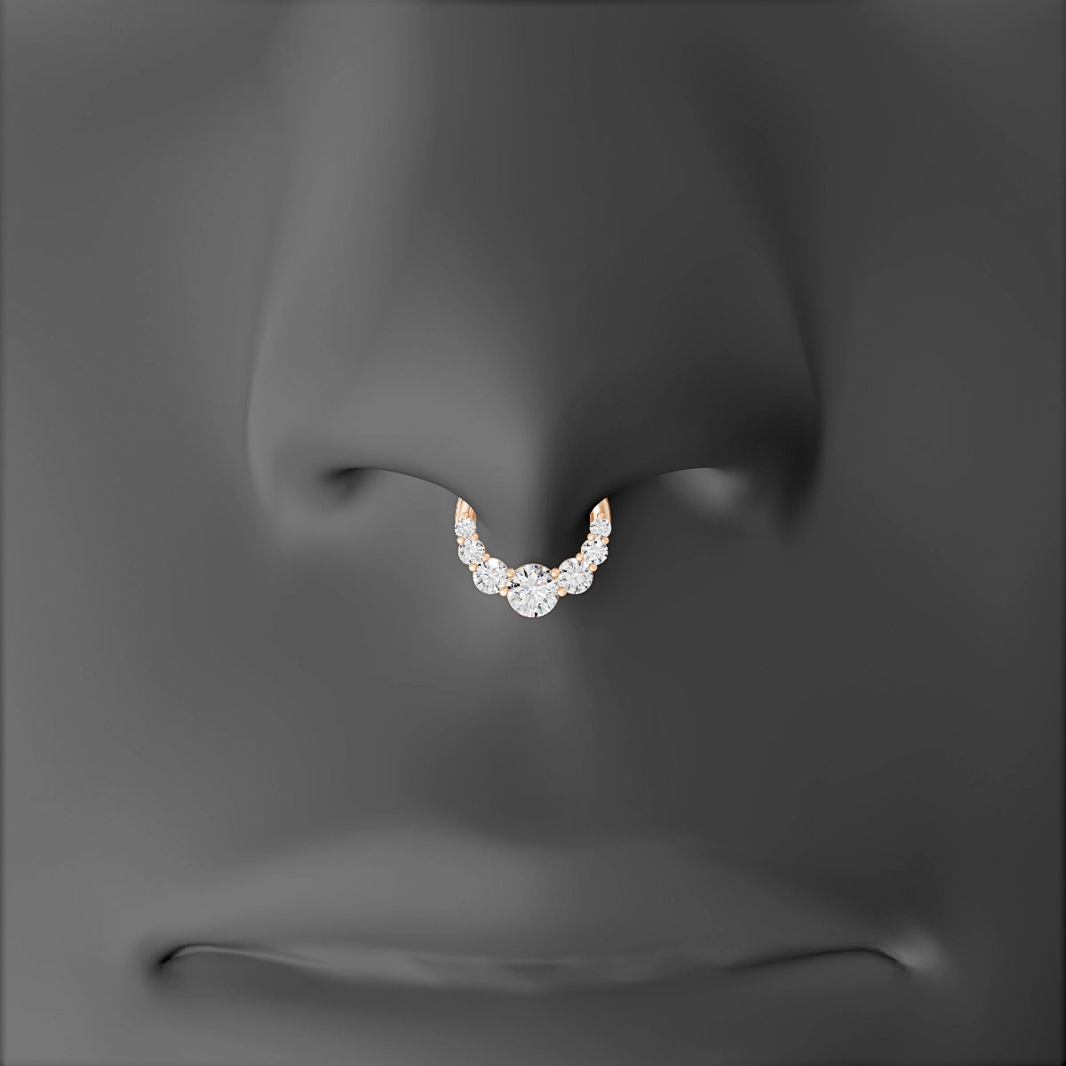 Felicity | 18k Rose Gold 6.5 mm Diamond Septum Piercing