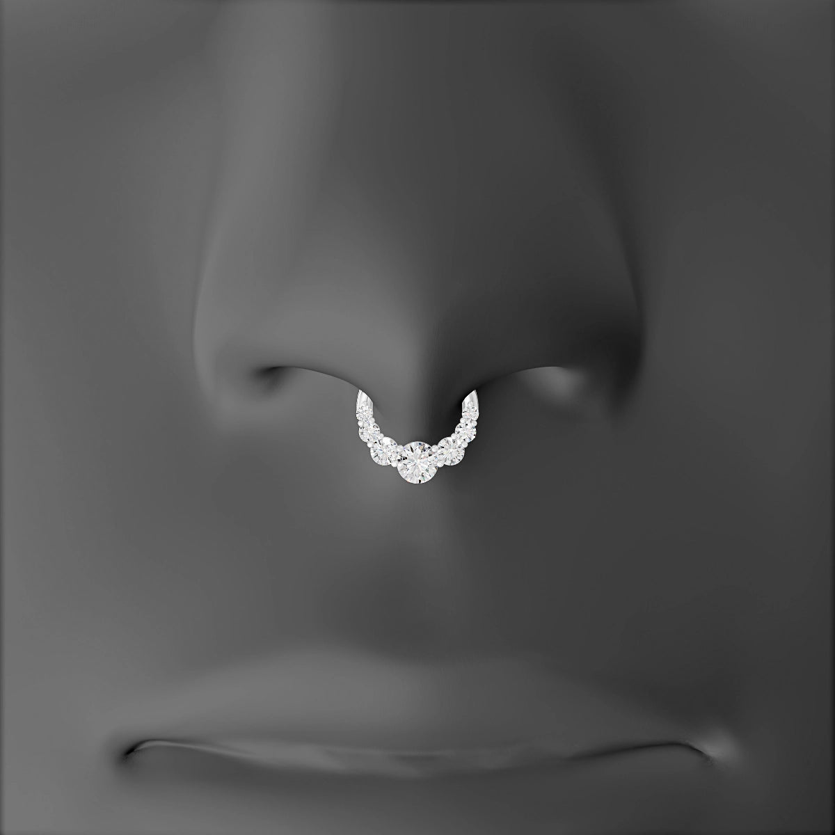 Felicity | 18k White Gold 6.5 mm Diamond Septum Piercing