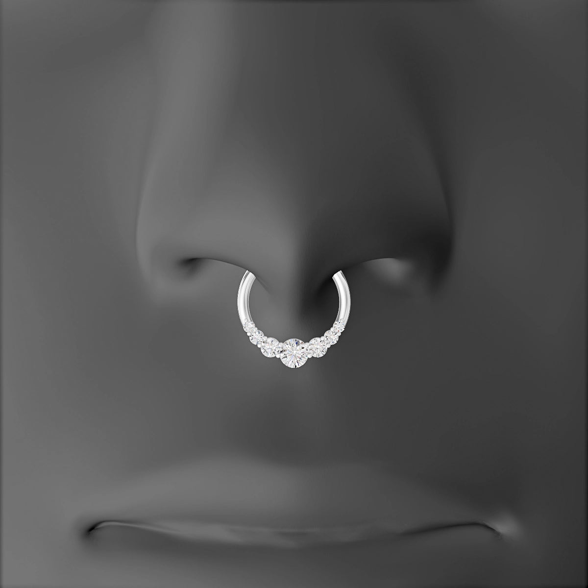 Felicity | 18k White Gold 9.5 mm Diamond Septum Piercing