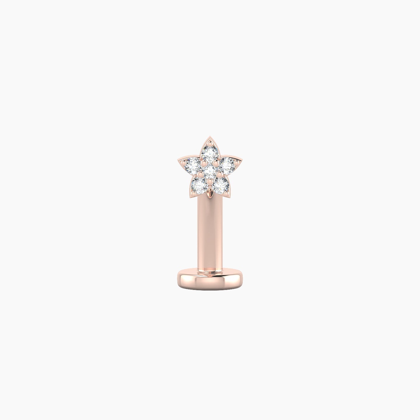 Flora | 18k Rose Gold 4.5 mm 10 mm Flower Diamond Floating Navel Piercing