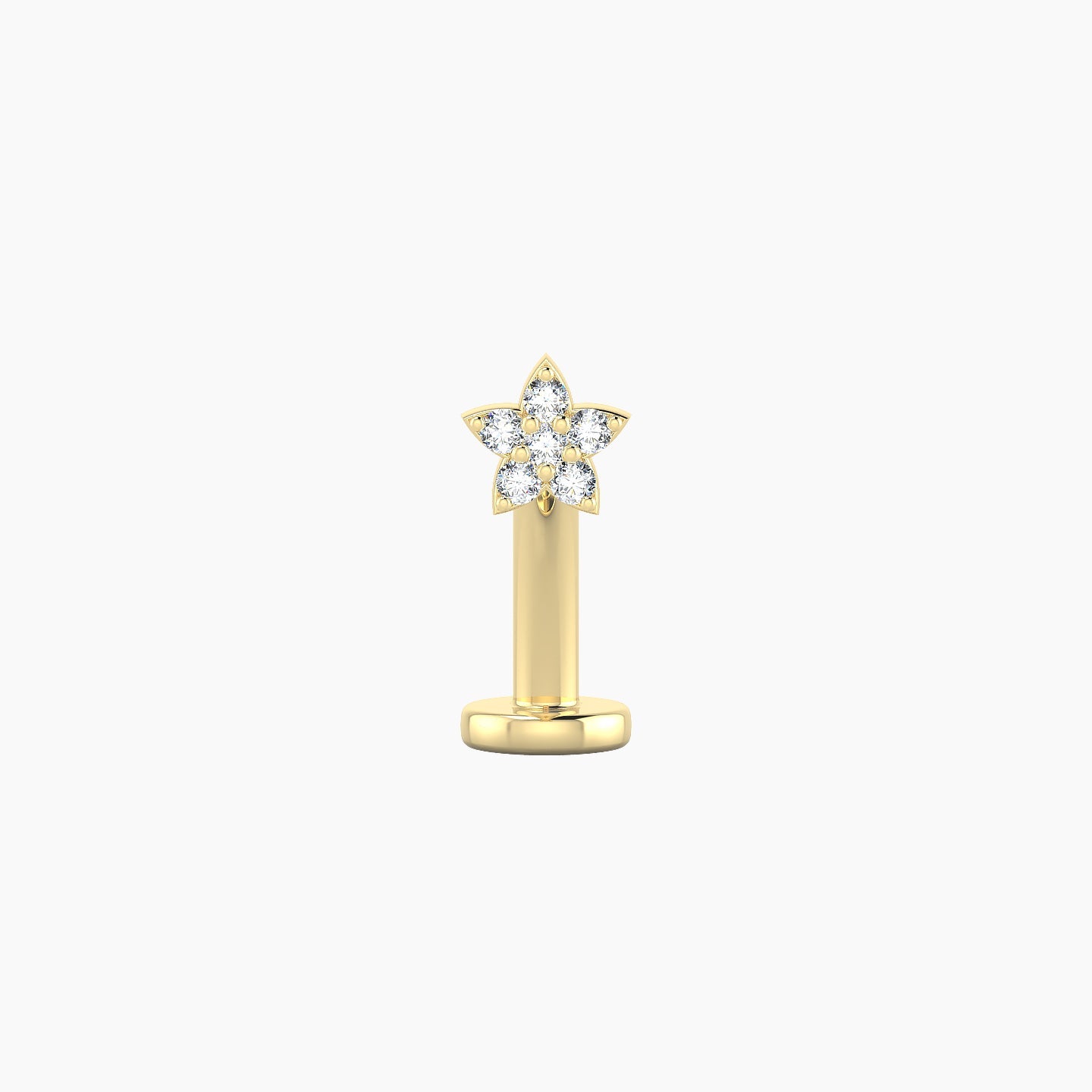 Flora | 18k Yellow Gold 4.5 mm 10 mm Flower Diamond Floating Navel Piercing