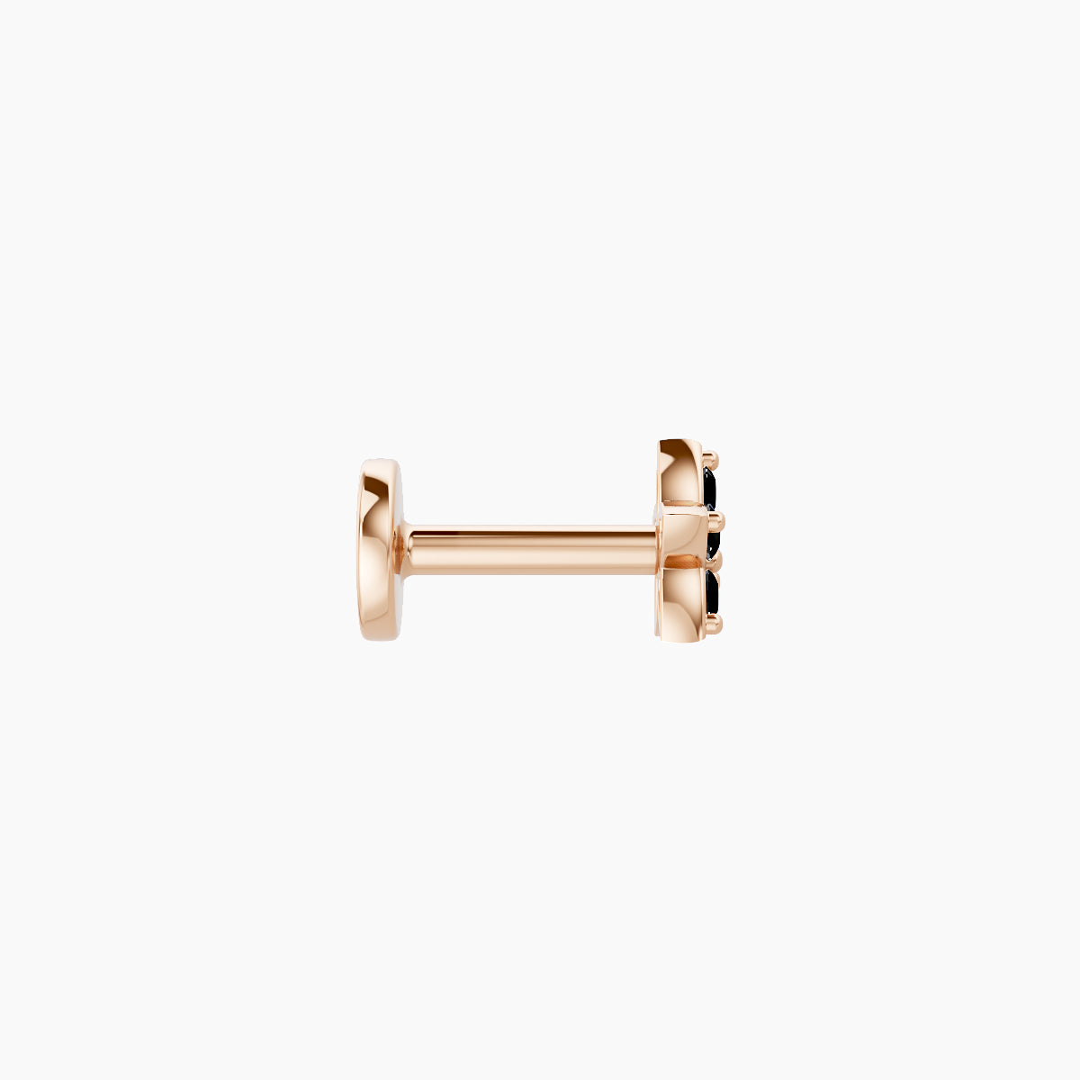 Flora | 18k Rose Gold 5 mm 4.5 mm Flower Black Diamond Nose Piercing