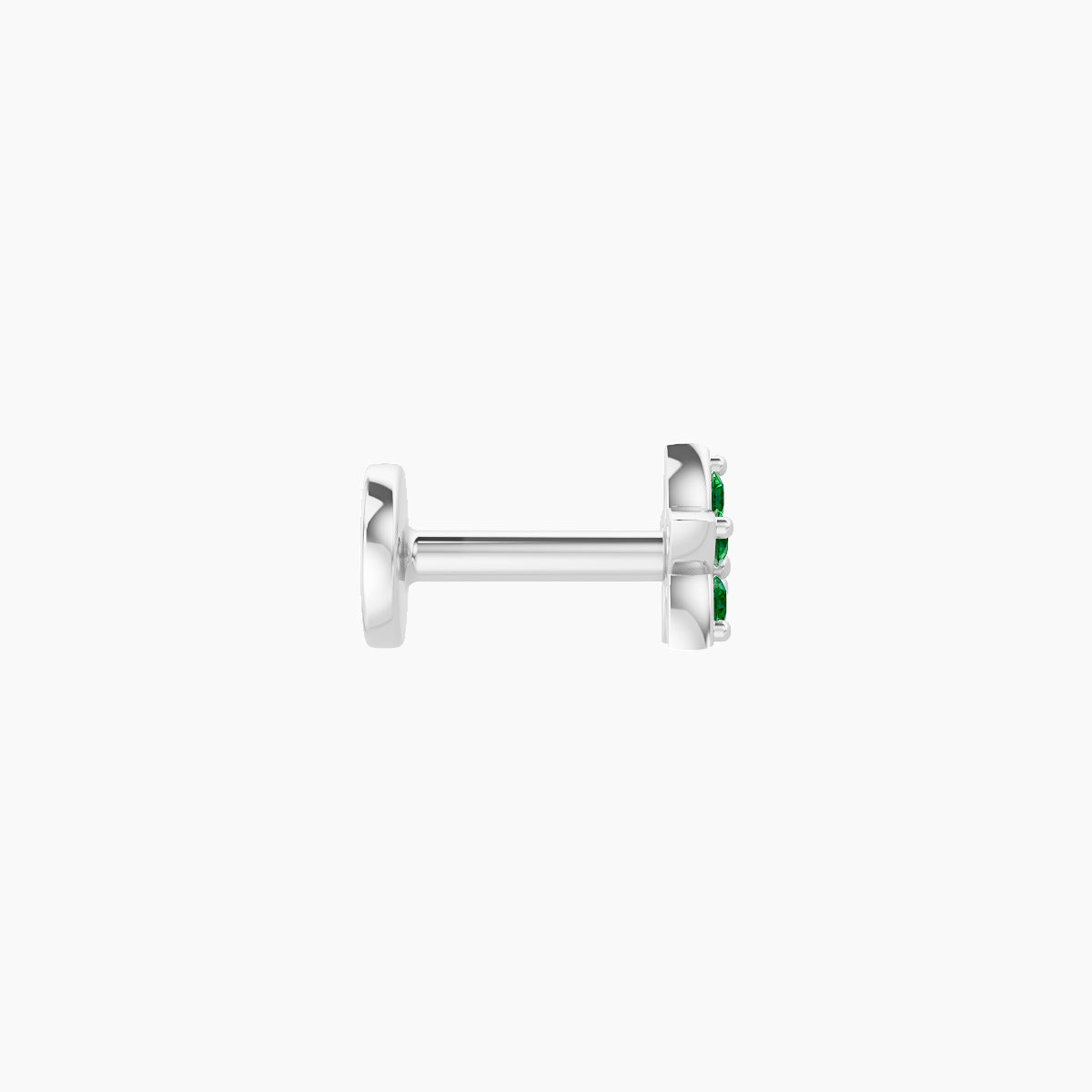 Flora | 18k White Gold 5 mm 4.5 mm Flower Emerald Nose Piercing