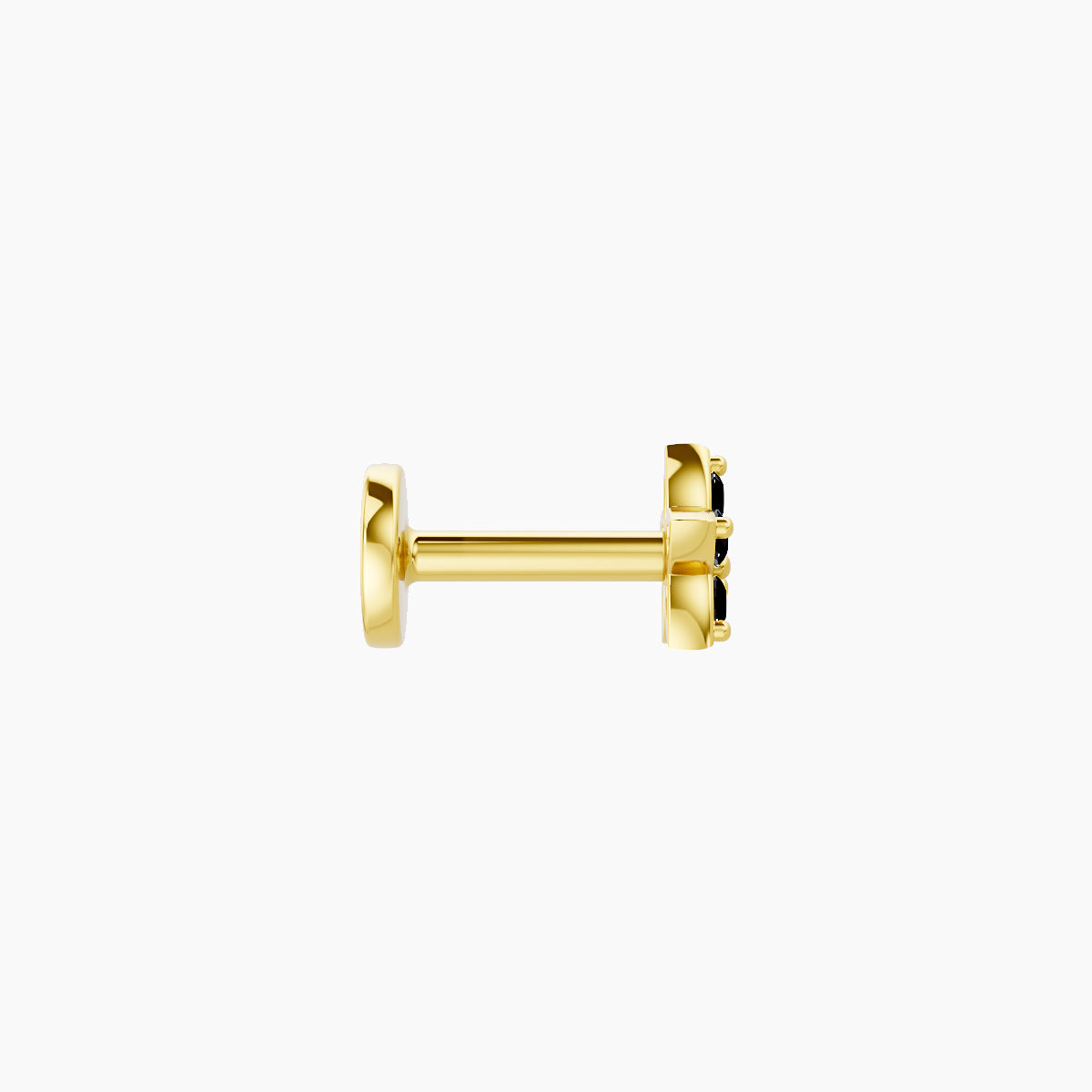 Flora | 18k Yellow Gold 5 mm 4.5 mm Flower Black Diamond Nose Piercing