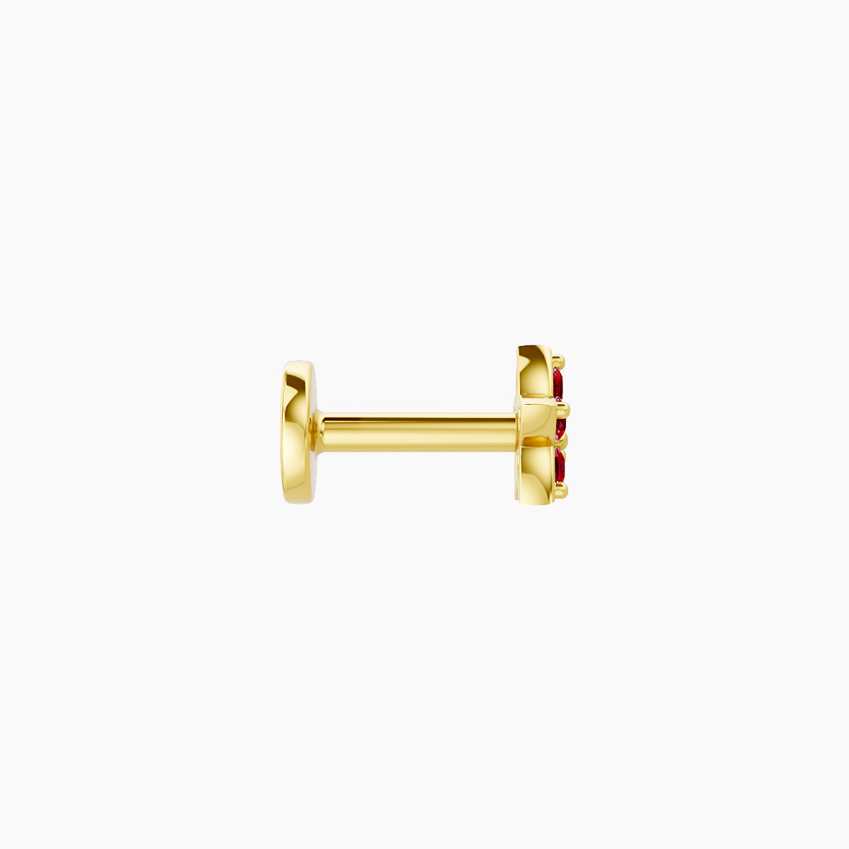 Flora | 18k Yellow Gold 5 mm 4.5 mm Flower Ruby Nose Piercing
