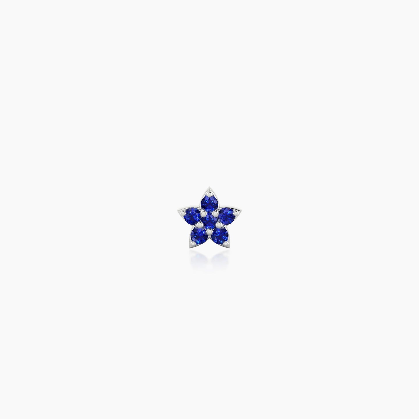 Flora | 18k White Gold 5 mm 4.5 mm Flower Sapphire Nostril Piercing