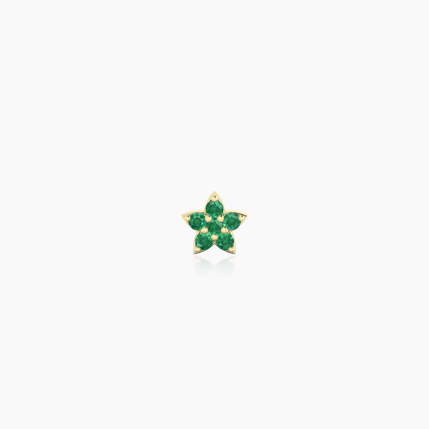 Flora | 18k Yellow Gold 5 mm 4.5 mm Flower Emerald Nostril Piercing