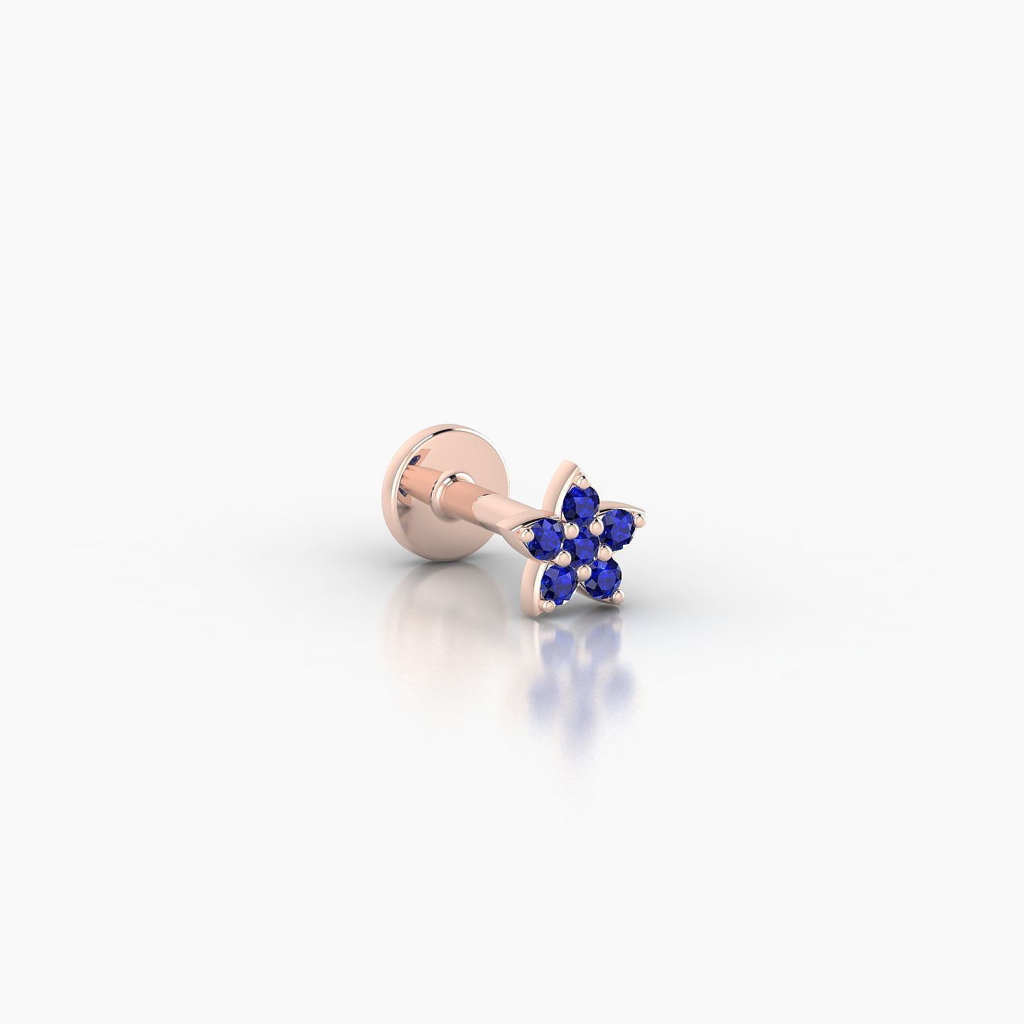 Flora | 18k Rose Gold 5 mm 4.5 mm Flower Sapphire Nostril Piercing