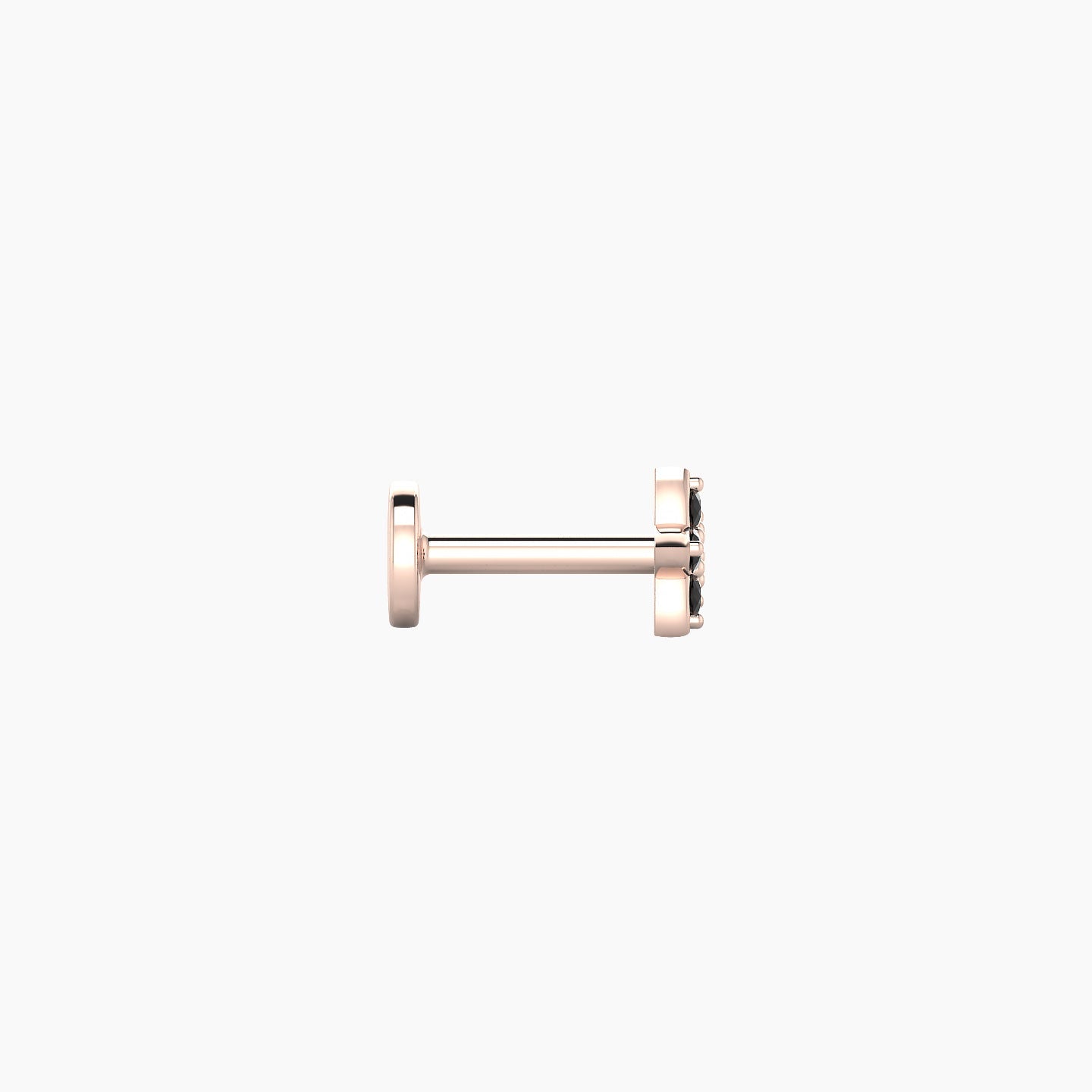 Flora | 18k Rose Gold 5 mm 4.5 mm Flower Black Diamond Nostril Piercing