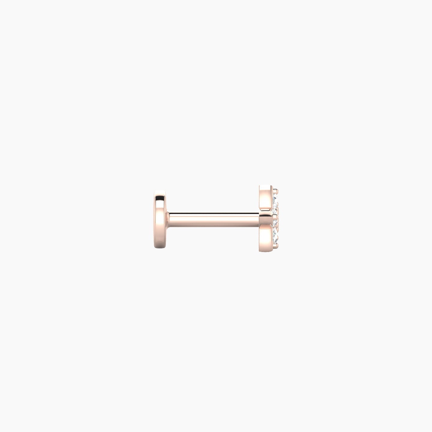 Flora | 18k Rose Gold 4.5 mm 5 mm Flower Diamond Nostril Piercing