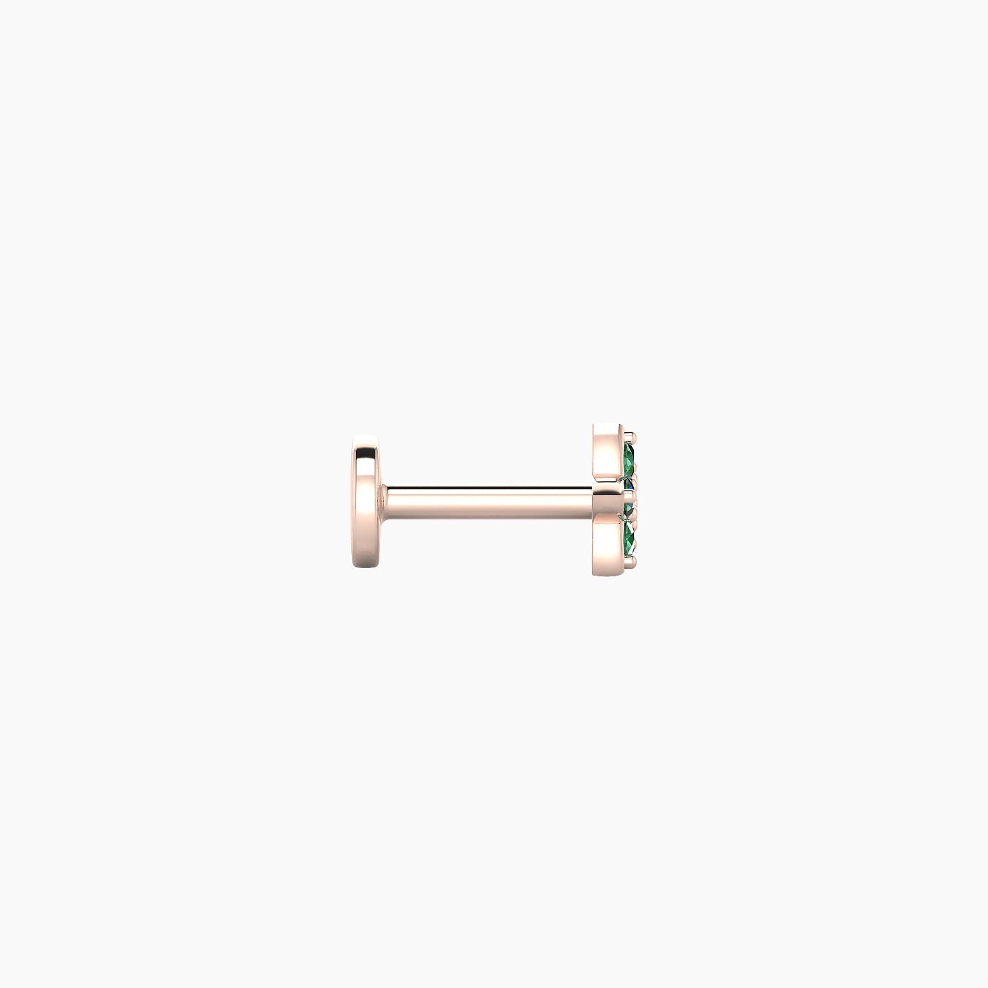 Flora | 18k Rose Gold 5 mm 4.5 mm Flower Emerald Nostril Piercing