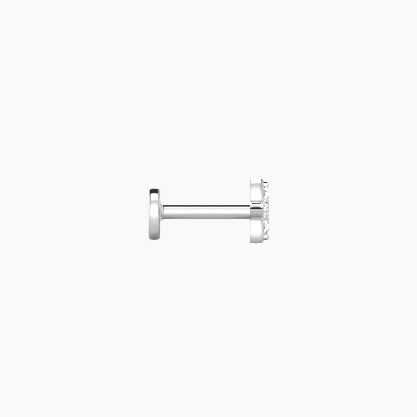 Flora | 18k White Gold 4.5 mm 5 mm Flower Diamond Nostril Piercing