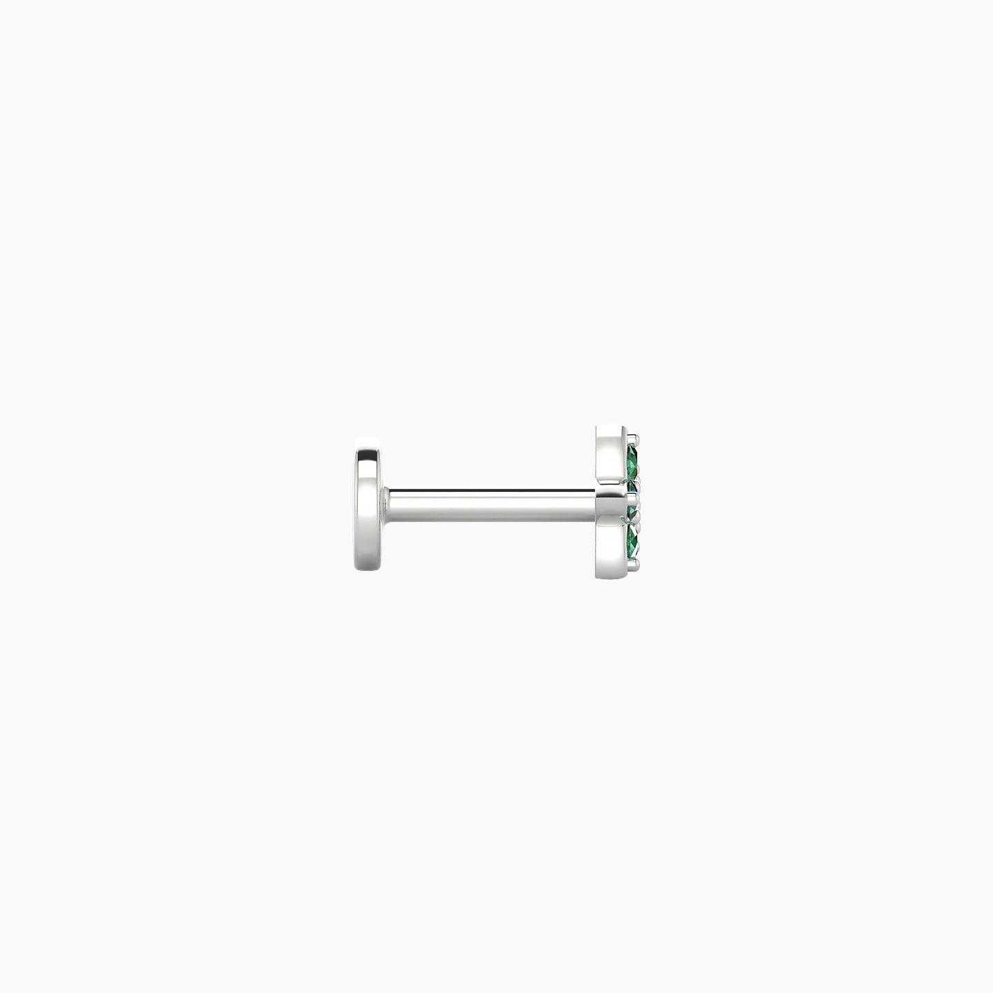 Flora | 18k White Gold 5 mm 4.5 mm Flower Emerald Nostril Piercing