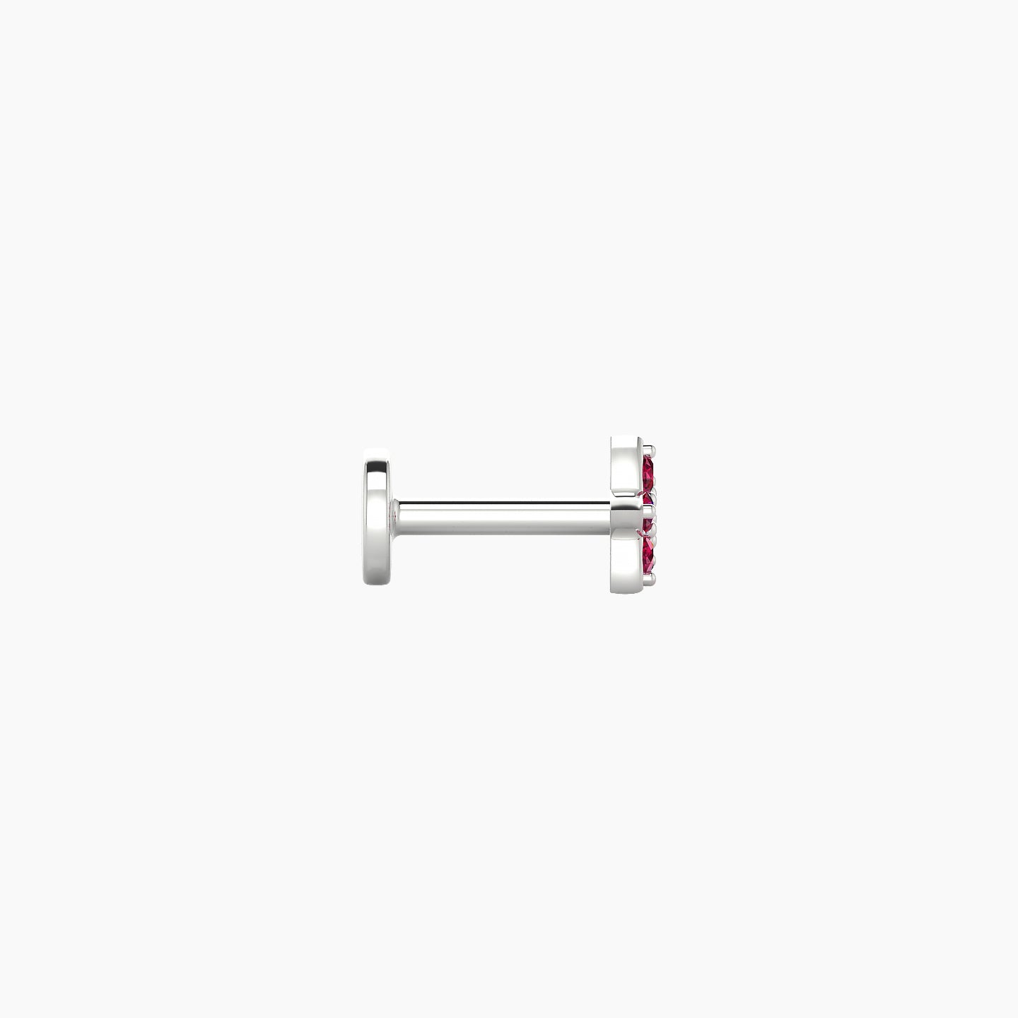 Flora | 18k White Gold 5 mm 4.5 mm Flower Ruby Nostril Piercing