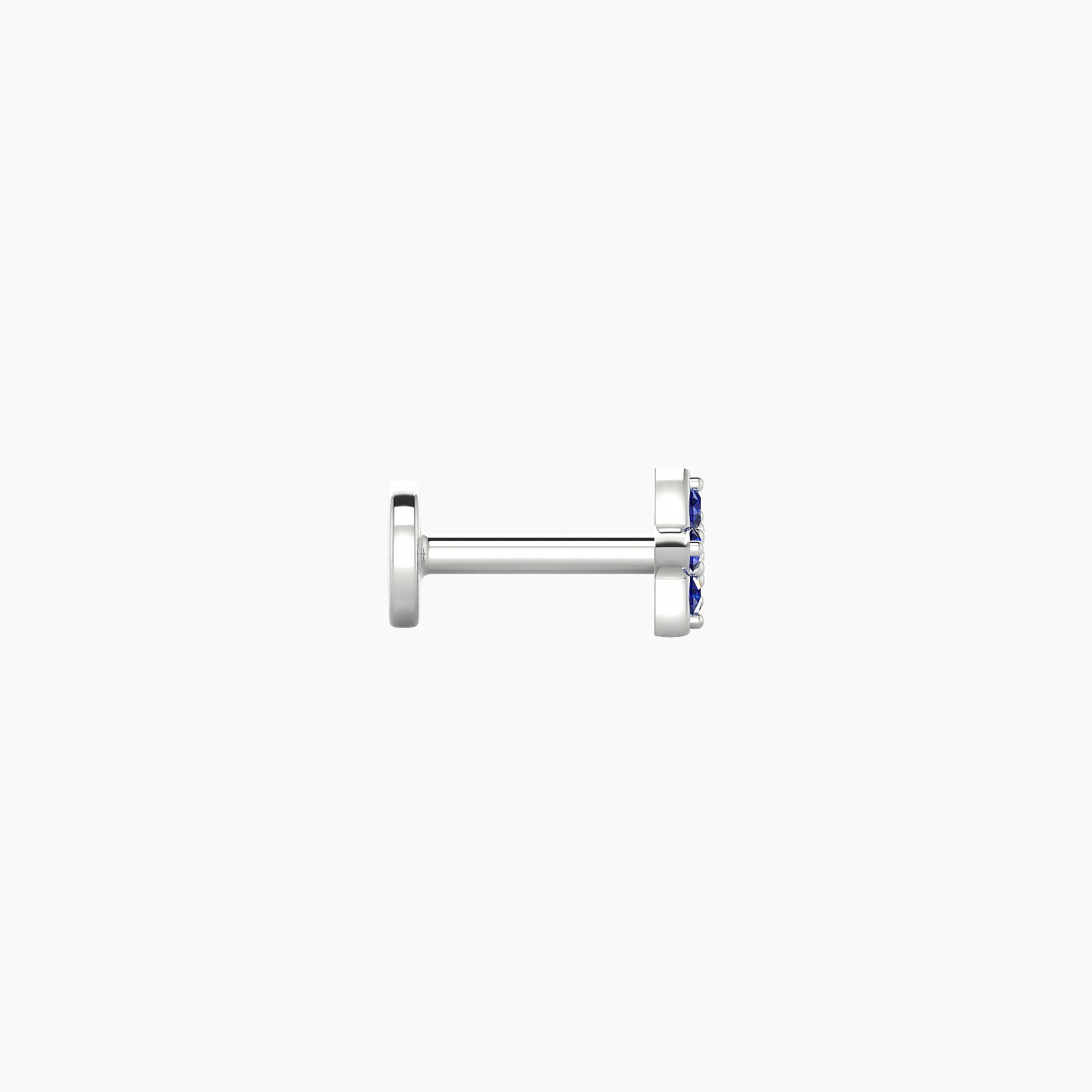 Flora | 18k White Gold 5 mm 4.5 mm Flower Sapphire Nostril Piercing