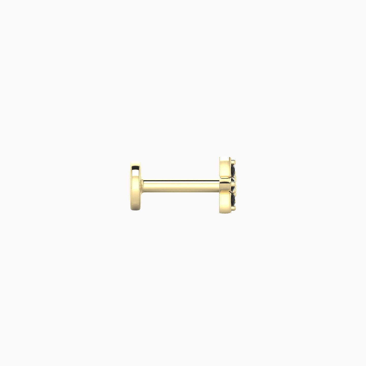 Flora | 18k Yellow Gold 5 mm 4.5 mm Flower Black Diamond Nostril Piercing