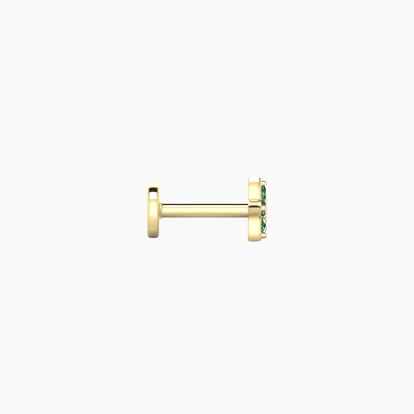 Flora | 18k Yellow Gold 5 mm 4.5 mm Flower Emerald Nostril Piercing