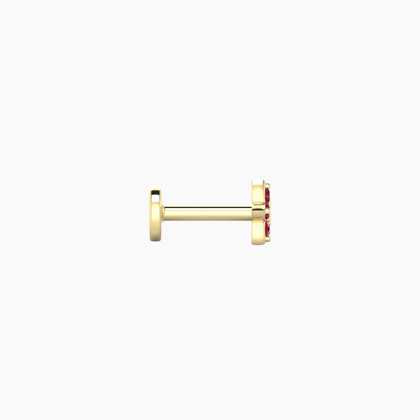 Flora | 18k Yellow Gold 5 mm 4.5 mm Flower Ruby Nostril Piercing