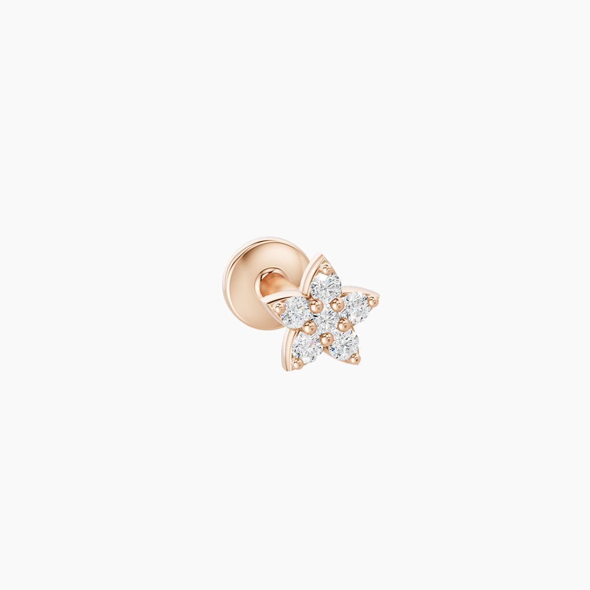 Flora | 18k Rose Gold 4.5 mm 5 mm Flower Diamond Piercing