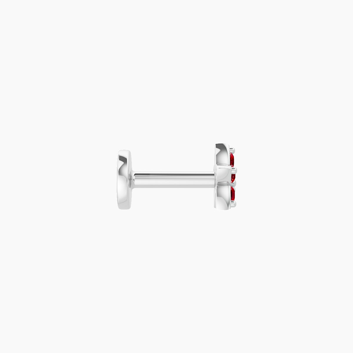 Flora | 18k White Gold 5 mm 4.5 mm Flower Ruby Piercing
