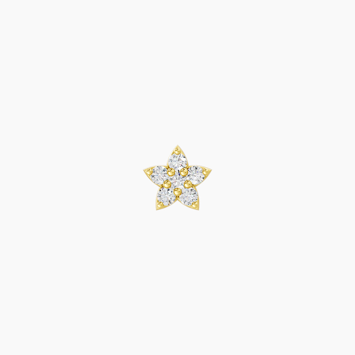 Flora | 18k Yellow Gold 4.5 mm 5 mm Flower Diamond Piercing