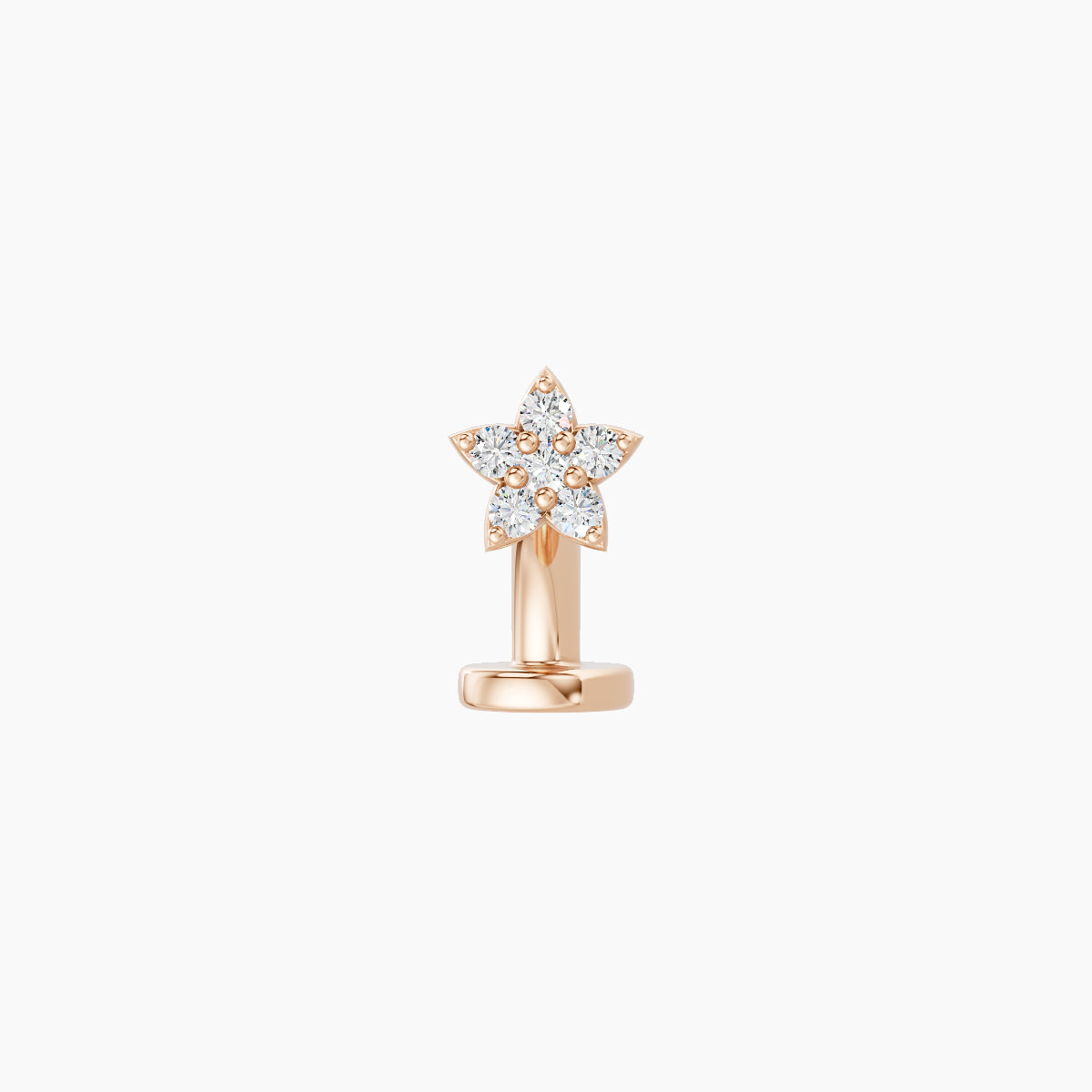 Flora | 18k Rose Gold 4.5 mm 6 mm Flower Diamond Floating Navel Piercing