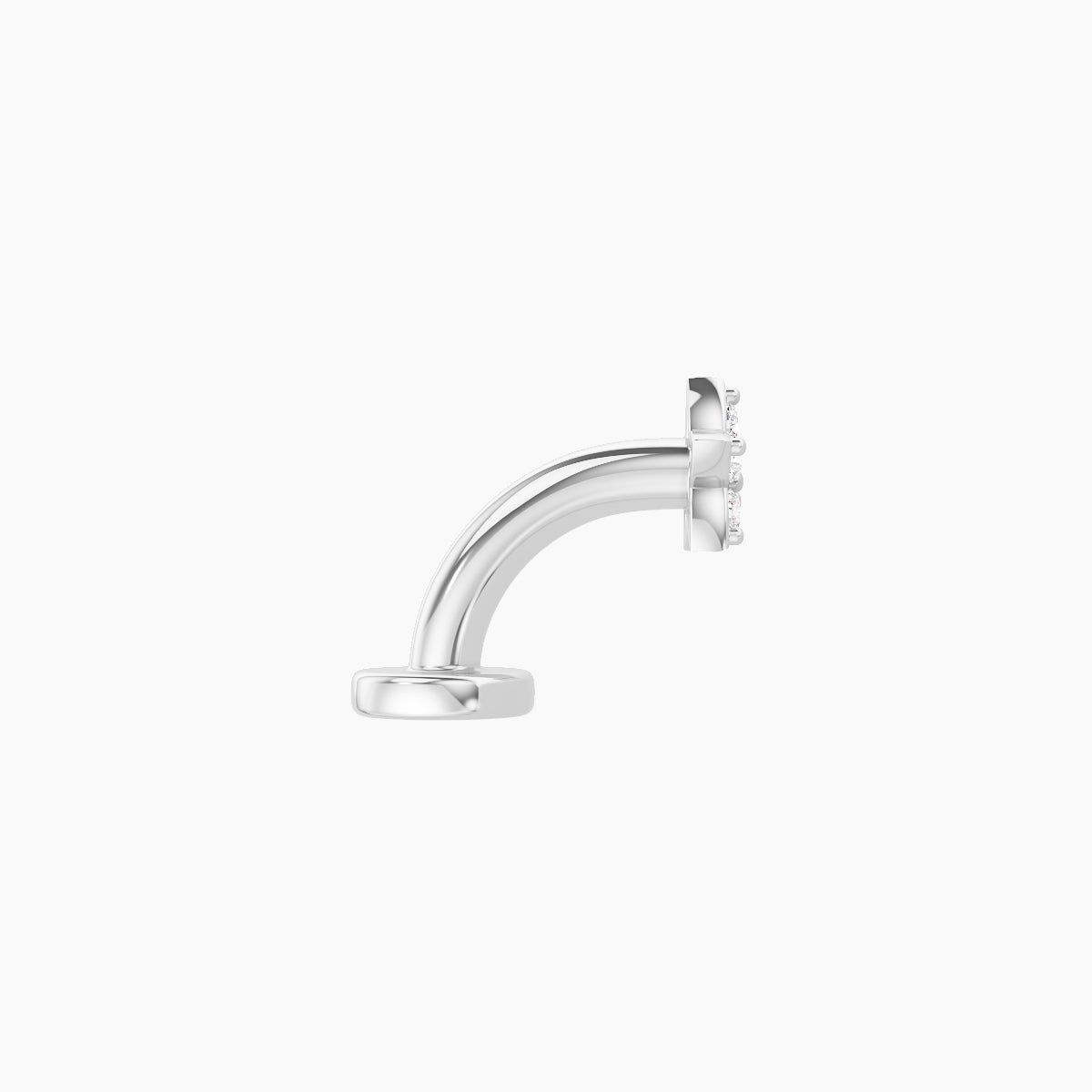 Flora | 18k White Gold 4.5 mm 6 mm Flower Diamond Floating Navel Piercing