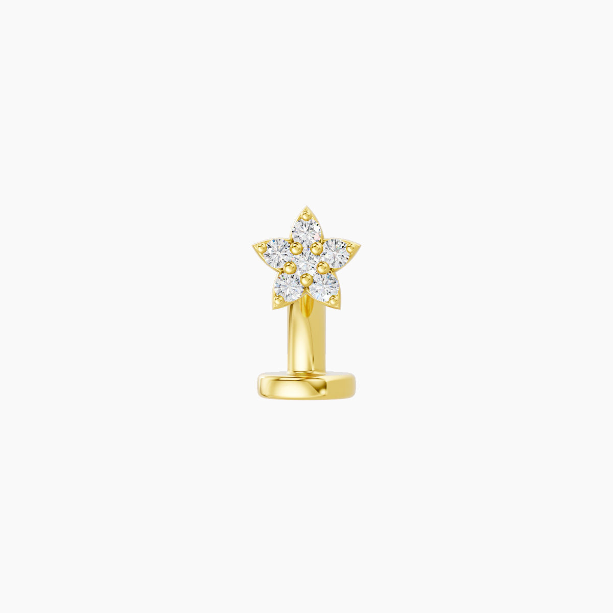 Flora | 18k Yellow Gold 4.5 mm 6 mm Flower Diamond Floating Navel Piercing