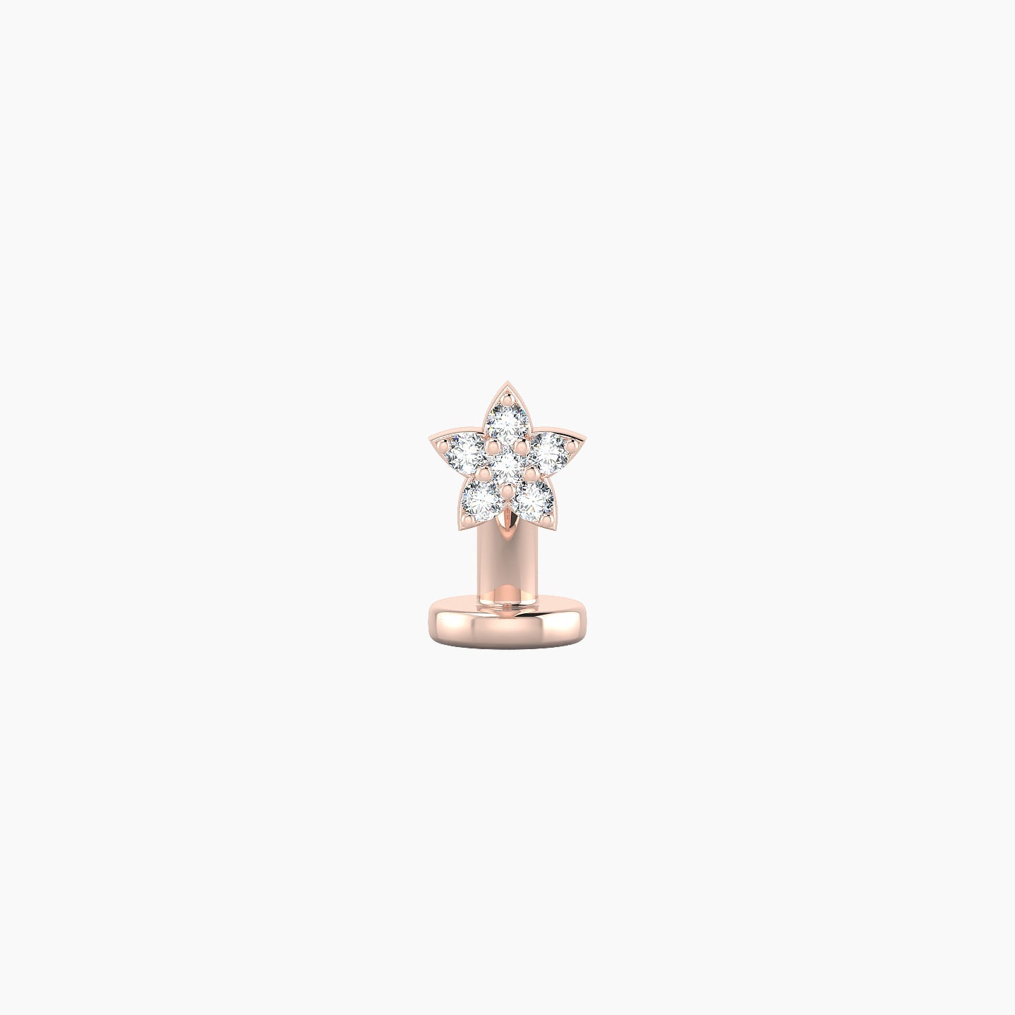 Flora | 18k Rose Gold 4.5 mm 6 mm Flower Diamond Floating Navel Piercing