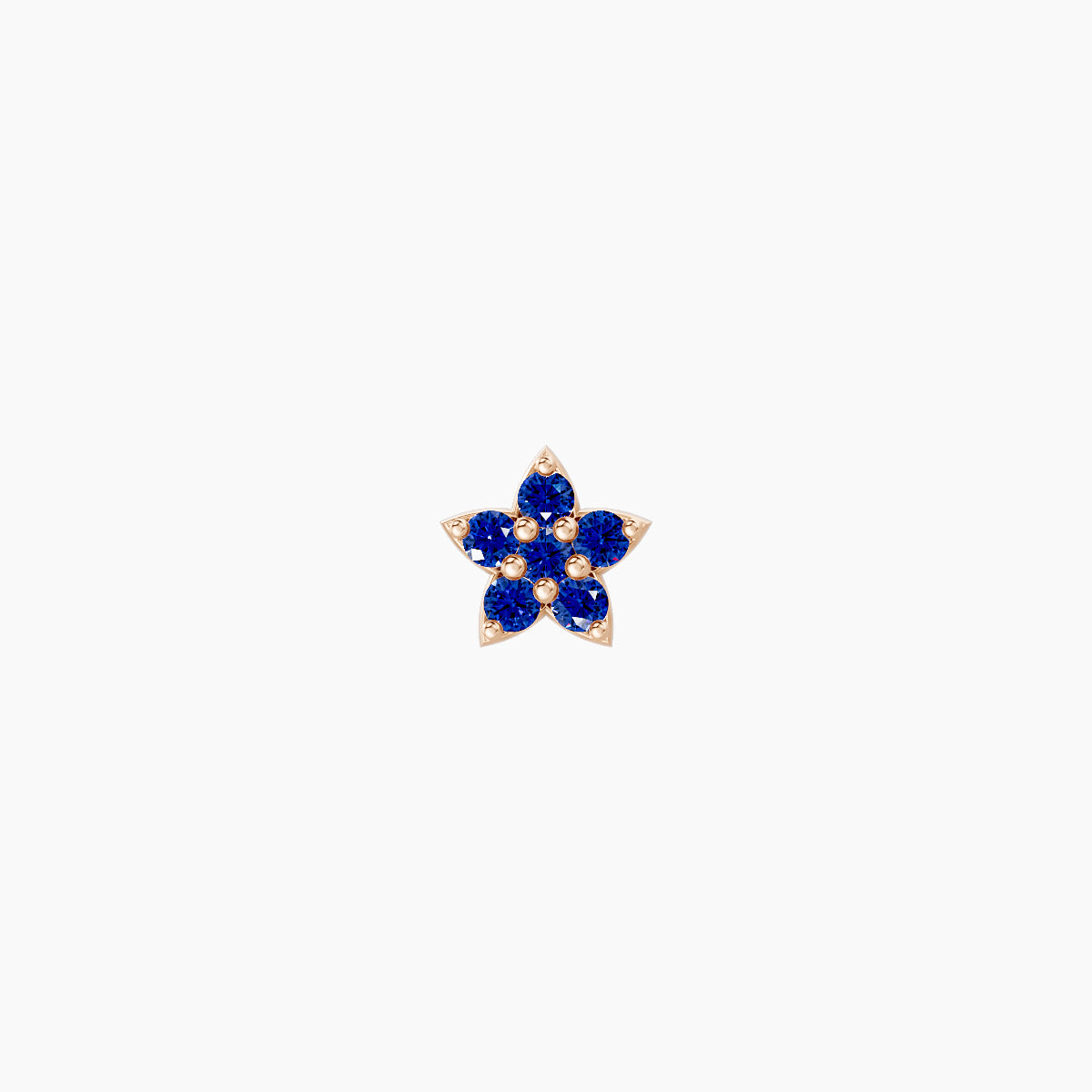 Flora | 18k Rose Gold 6.5 mm 4.5 mm Flower Sapphire Nose Piercing