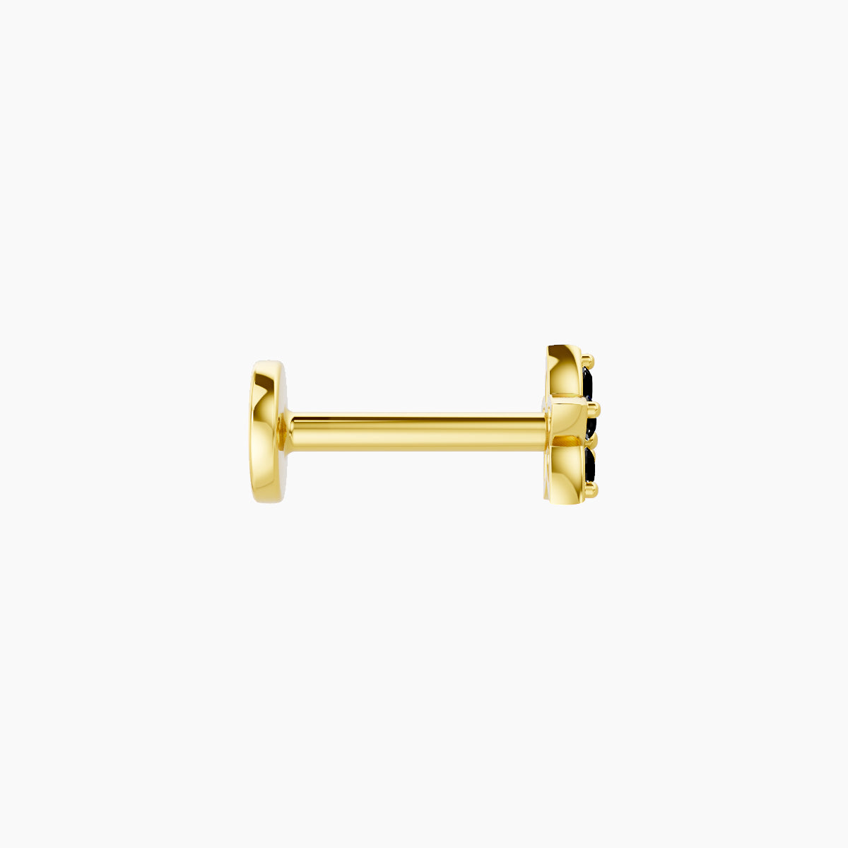 Flora | 18k Yellow Gold 6.5 mm 4.5 mm Flower Black Diamond Nose Piercing