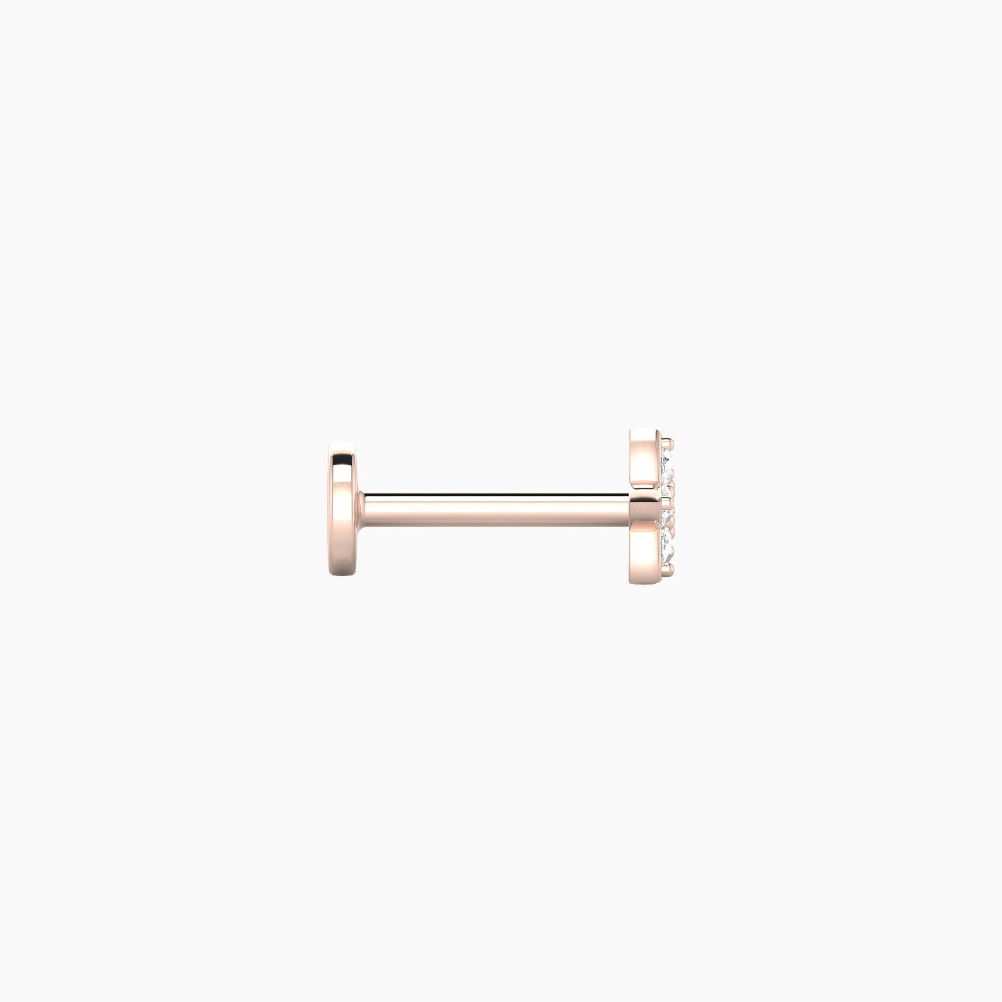 Flora | 18k Rose Gold 4.5 mm 6.5 mm Flower Diamond Nostril Piercing