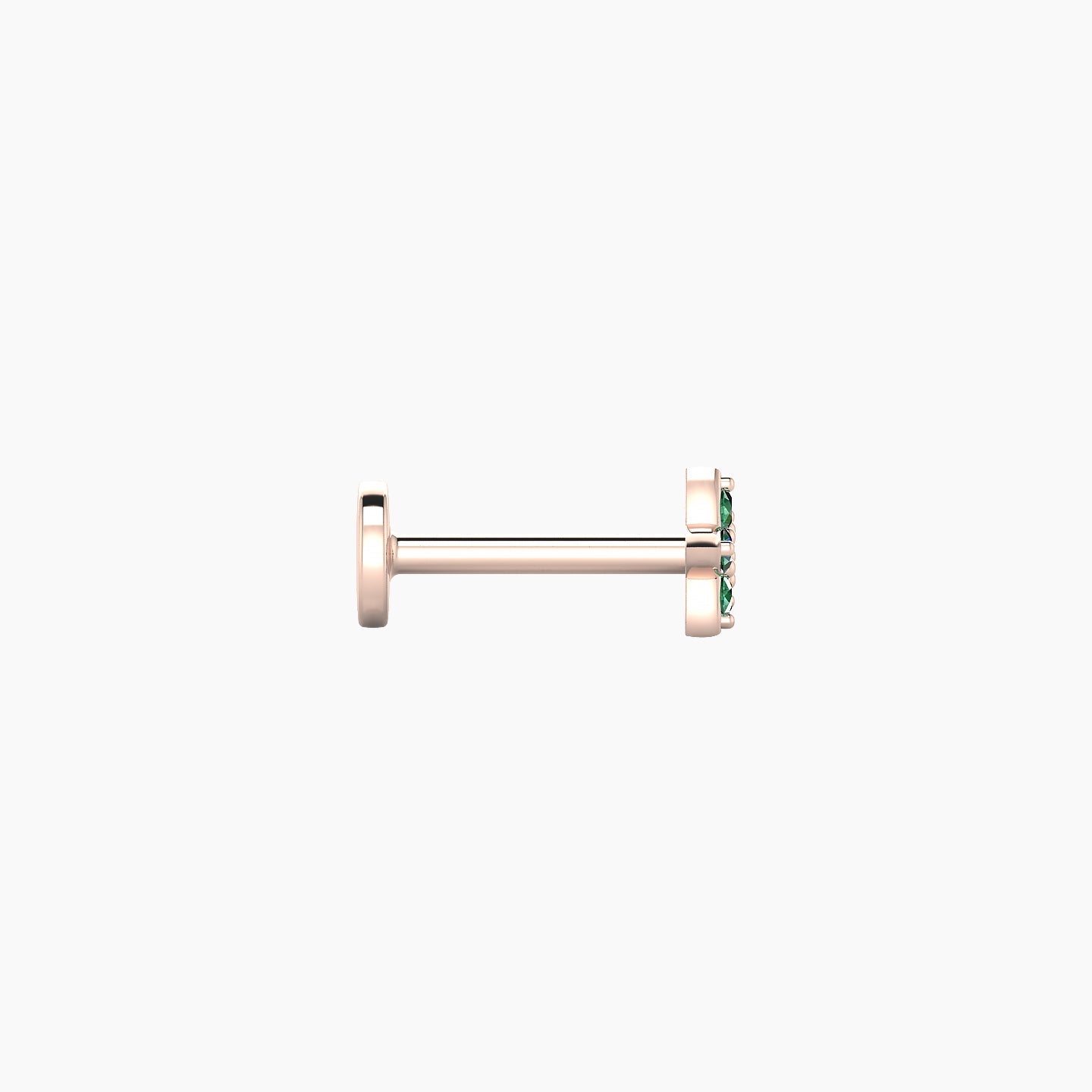 Flora | 18k Rose Gold 6.5 mm 4.5 mm Flower Emerald Nostril Piercing