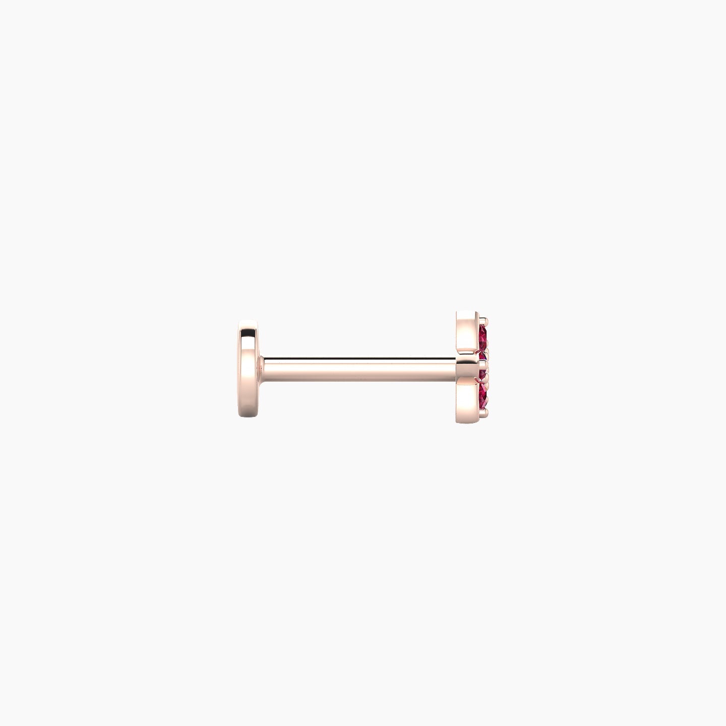 Flora | 18k Rose Gold 6.5 mm 4.5 mm Flower Ruby Nostril Piercing