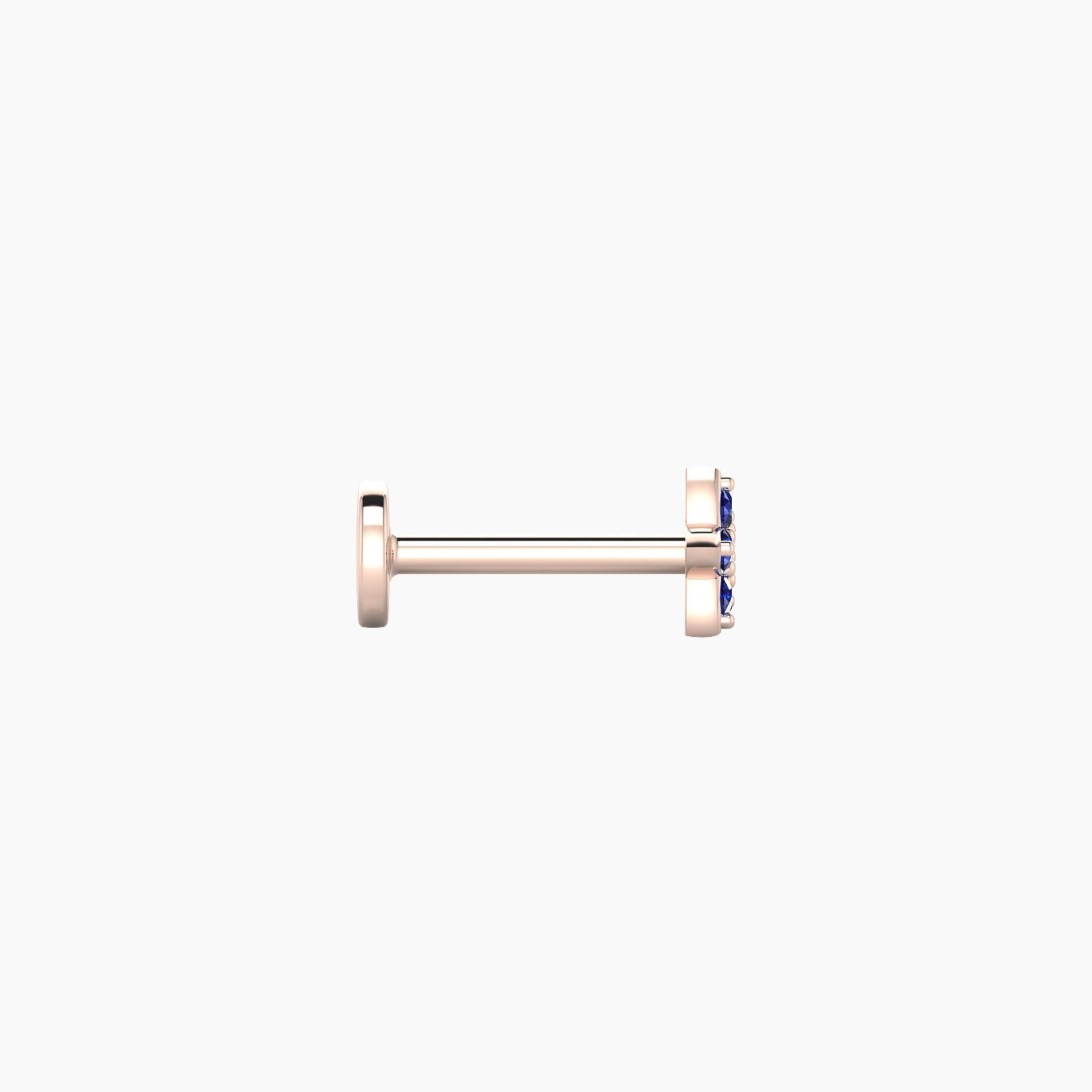 Flora | 18k Rose Gold 6.5 mm 4.5 mm Flower Sapphire Nostril Piercing