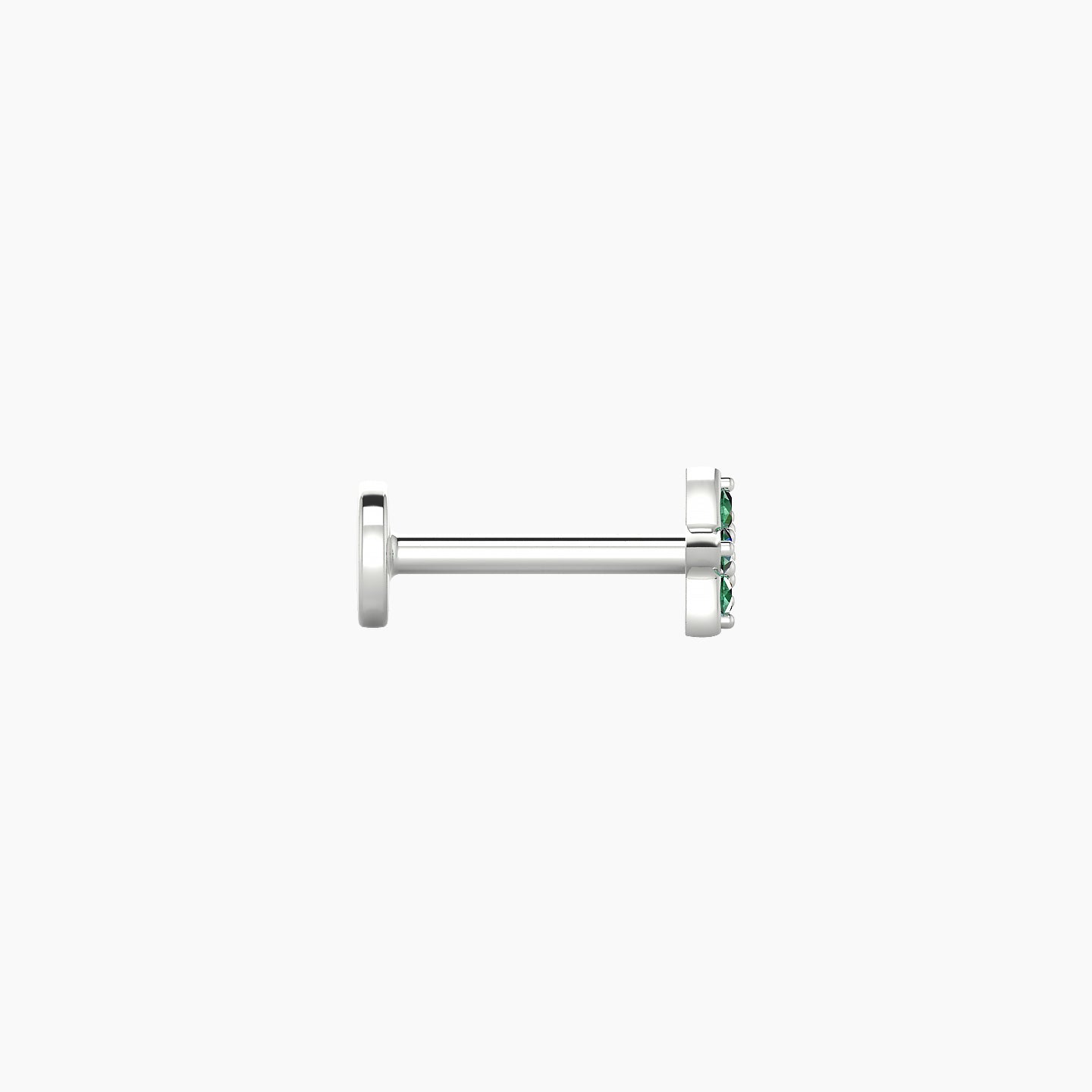 Flora | 18k White Gold 6.5 mm 4.5 mm Flower Emerald Nostril Piercing