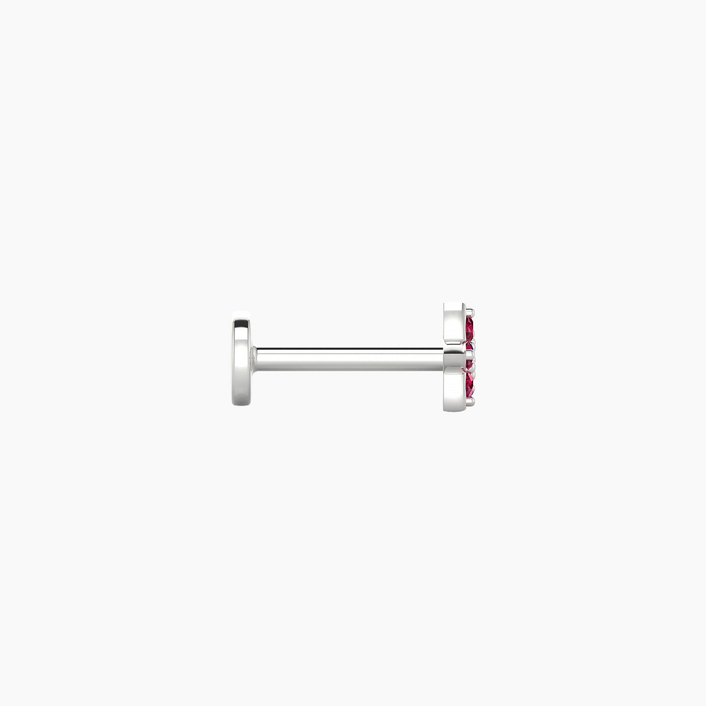 Flora | 18k White Gold 6.5 mm 4.5 mm Flower Ruby Nostril Piercing