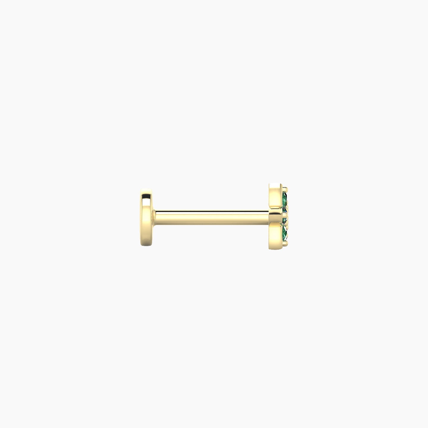 Flora | 18k Yellow Gold 6.5 mm 4.5 mm Flower Emerald Nostril Piercing