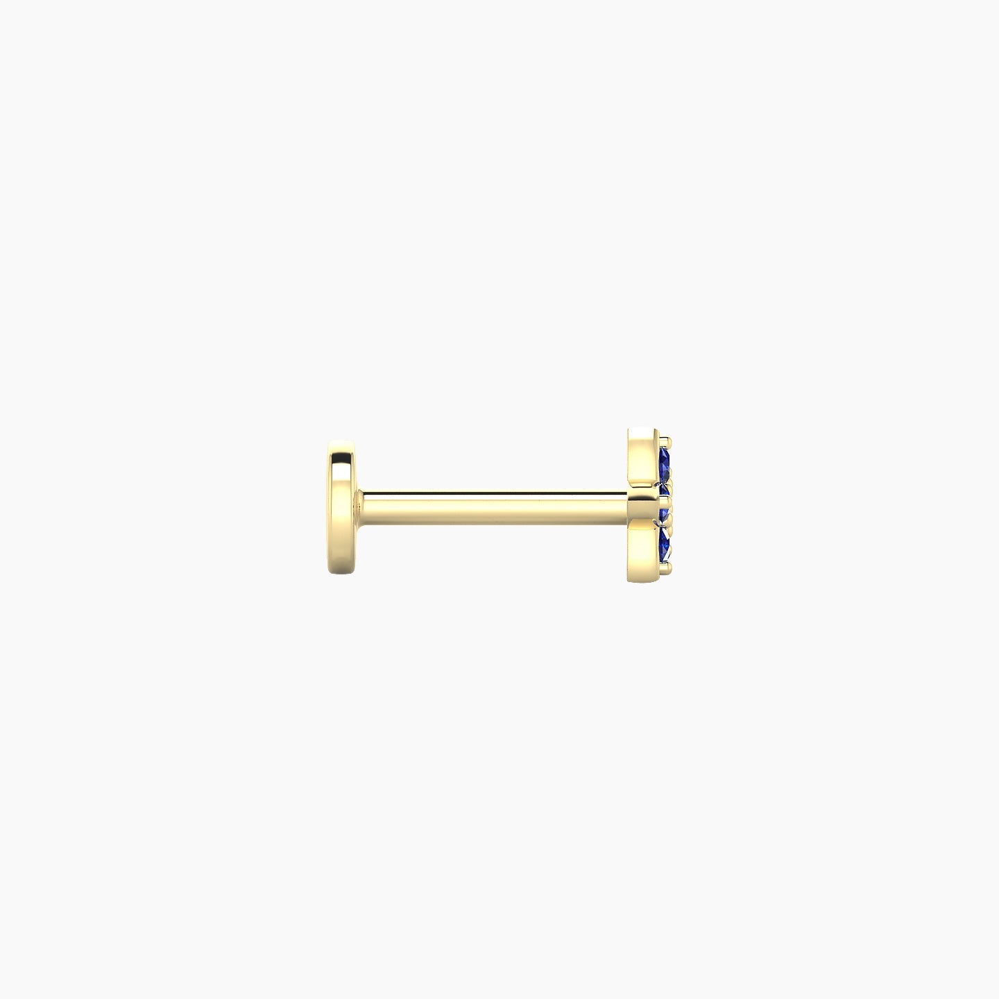 Flora | 18k Yellow Gold 6.5 mm 4.5 mm Flower Sapphire Nostril Piercing